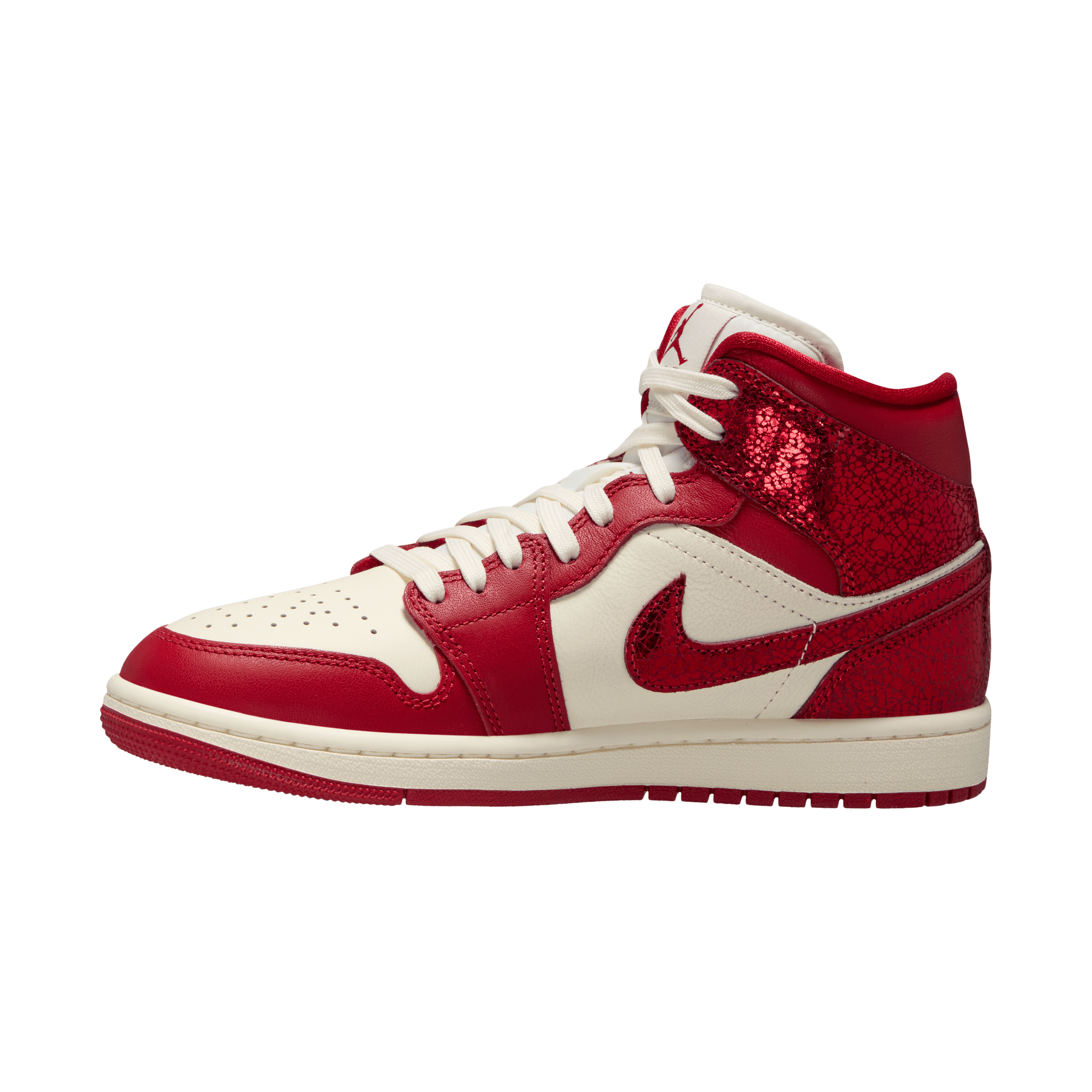 Women's Air Jordan 1 Mid SE "Red Cracked Leather"