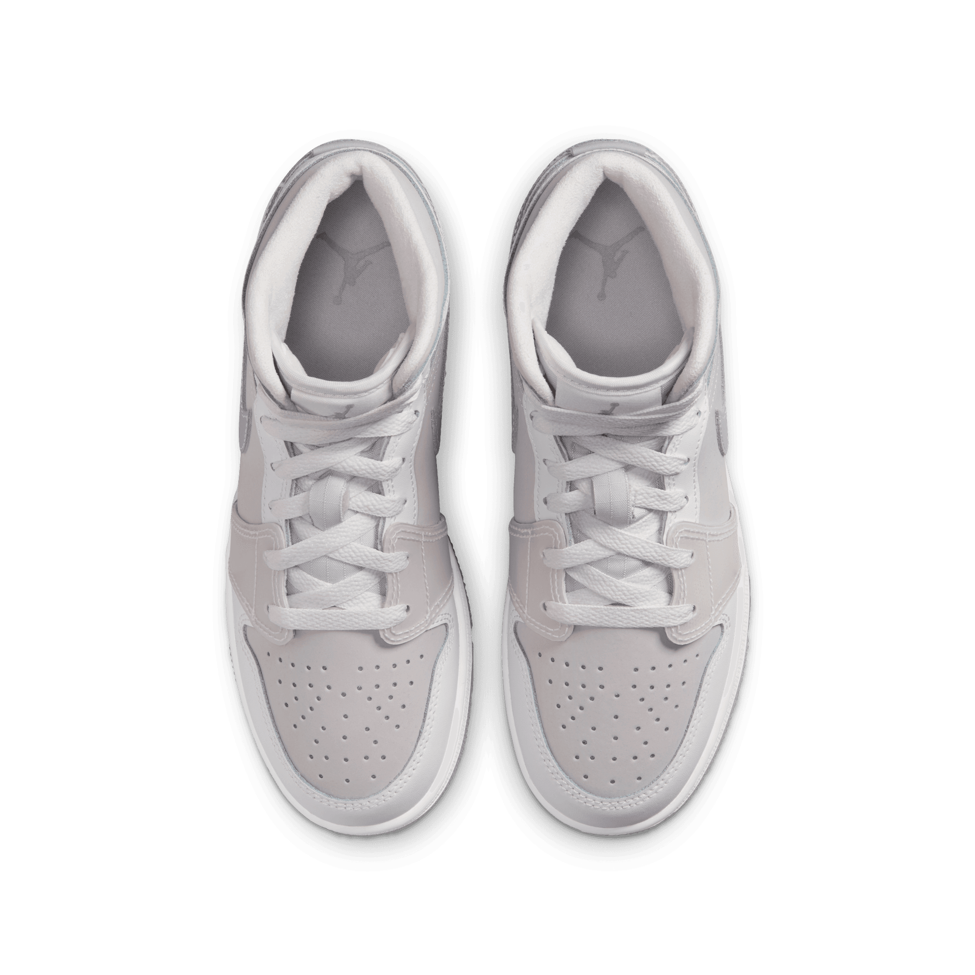 Big Kids' Air Jordan 1 Mid SE "Summit White Metallic Silver"