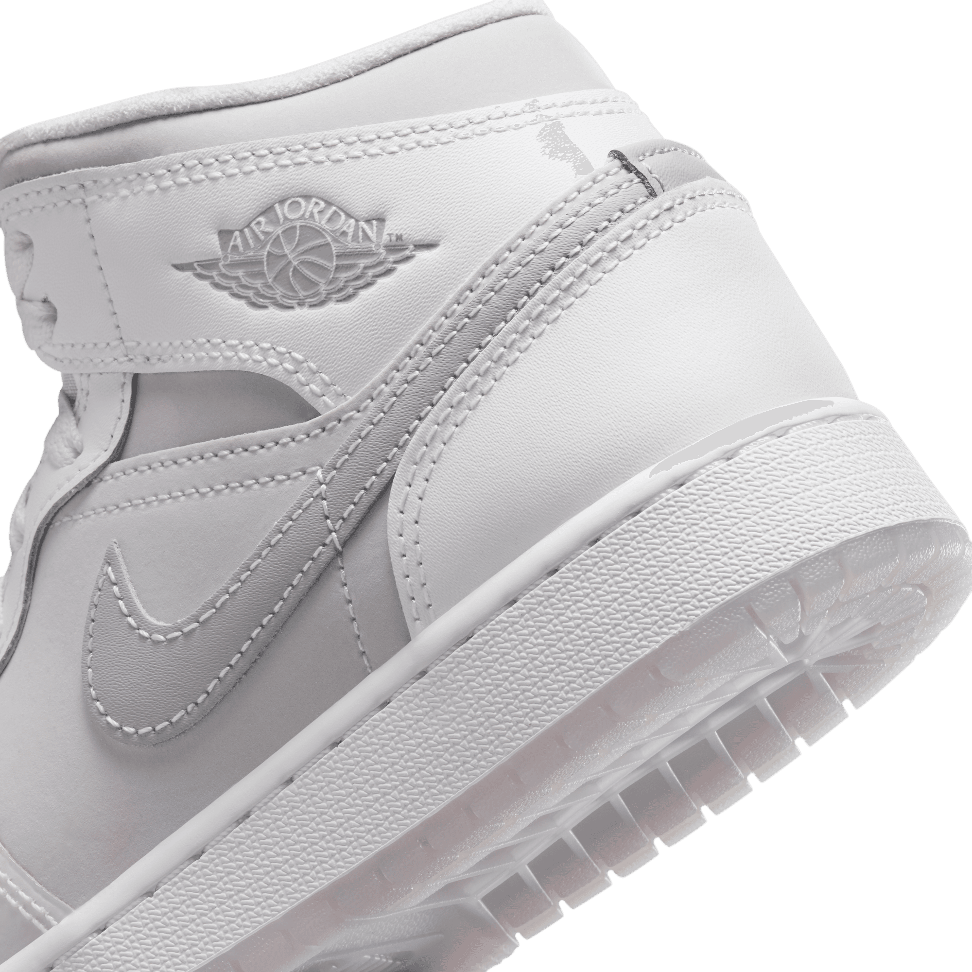 Big Kids' Air Jordan 1 Mid SE "Summit White Metallic Silver"