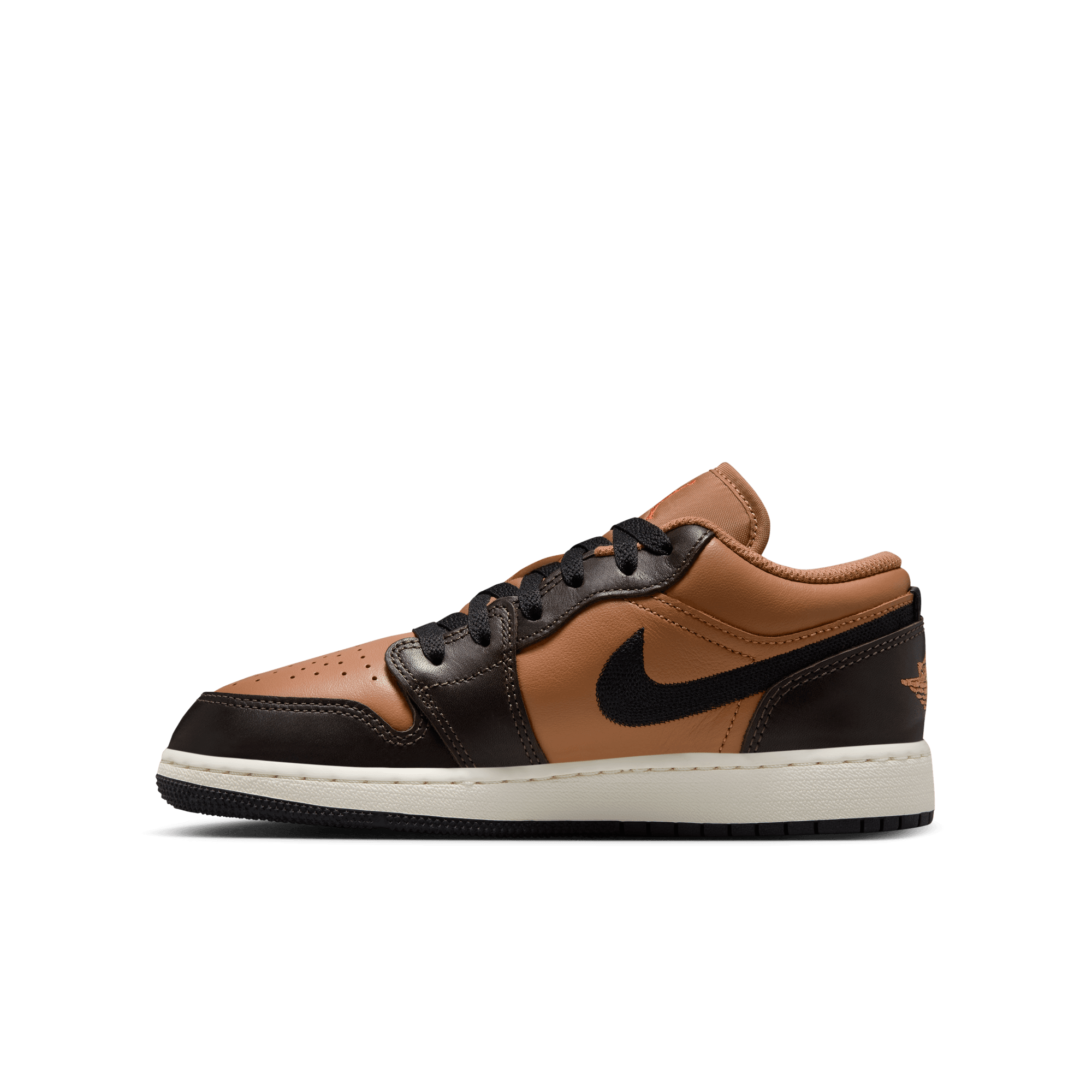 Big Kids' Air Jordan 1 Low SE BG "Flax Baroque Brown"