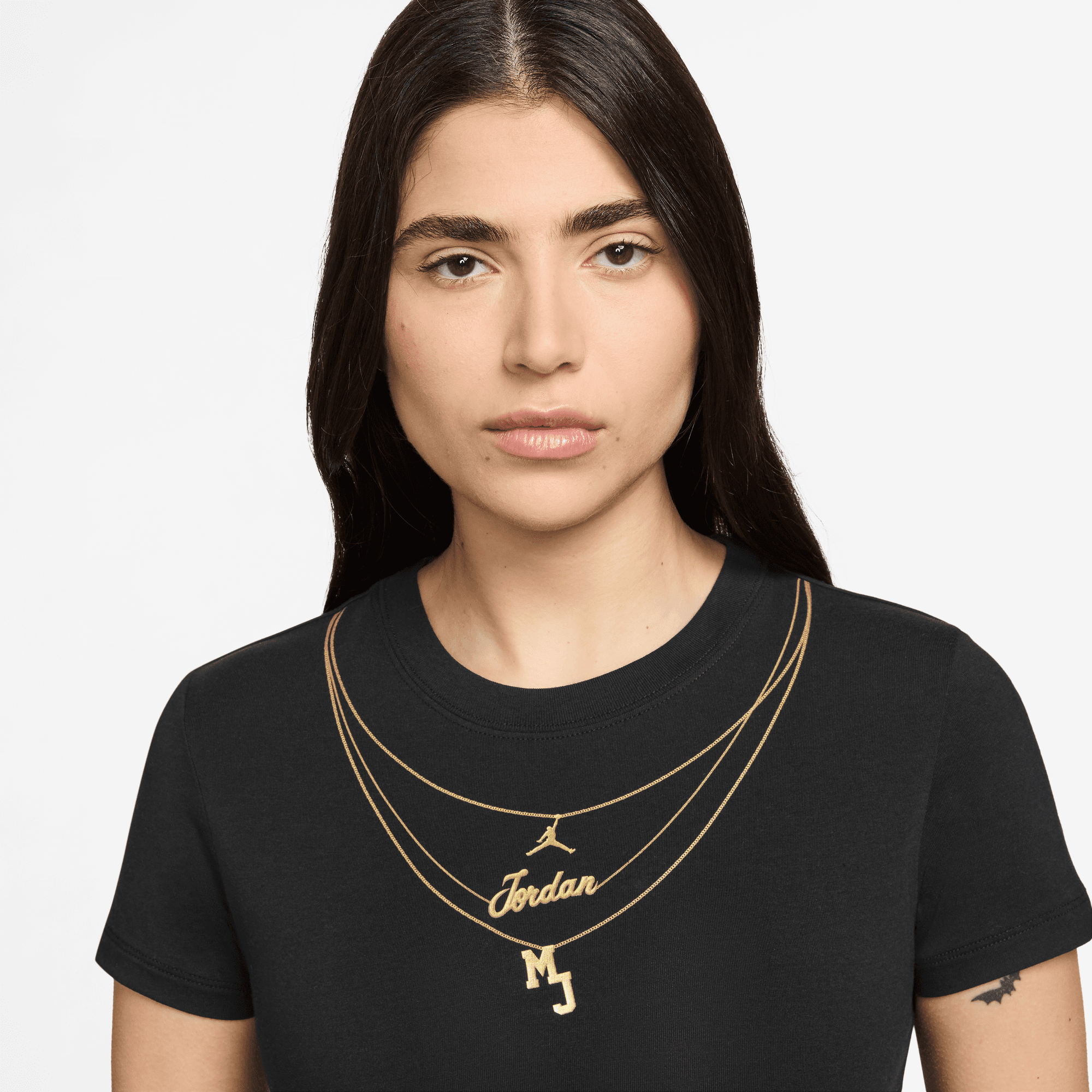 Women's MJ Necklace Graphic Short Sleeve T-Shirt