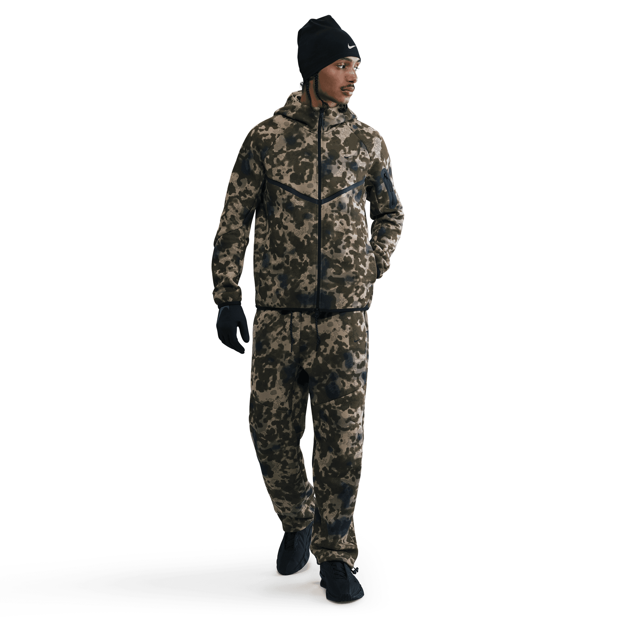 Men's Nike Tech Full-Zip Fleece Camo Windrunner Jackets