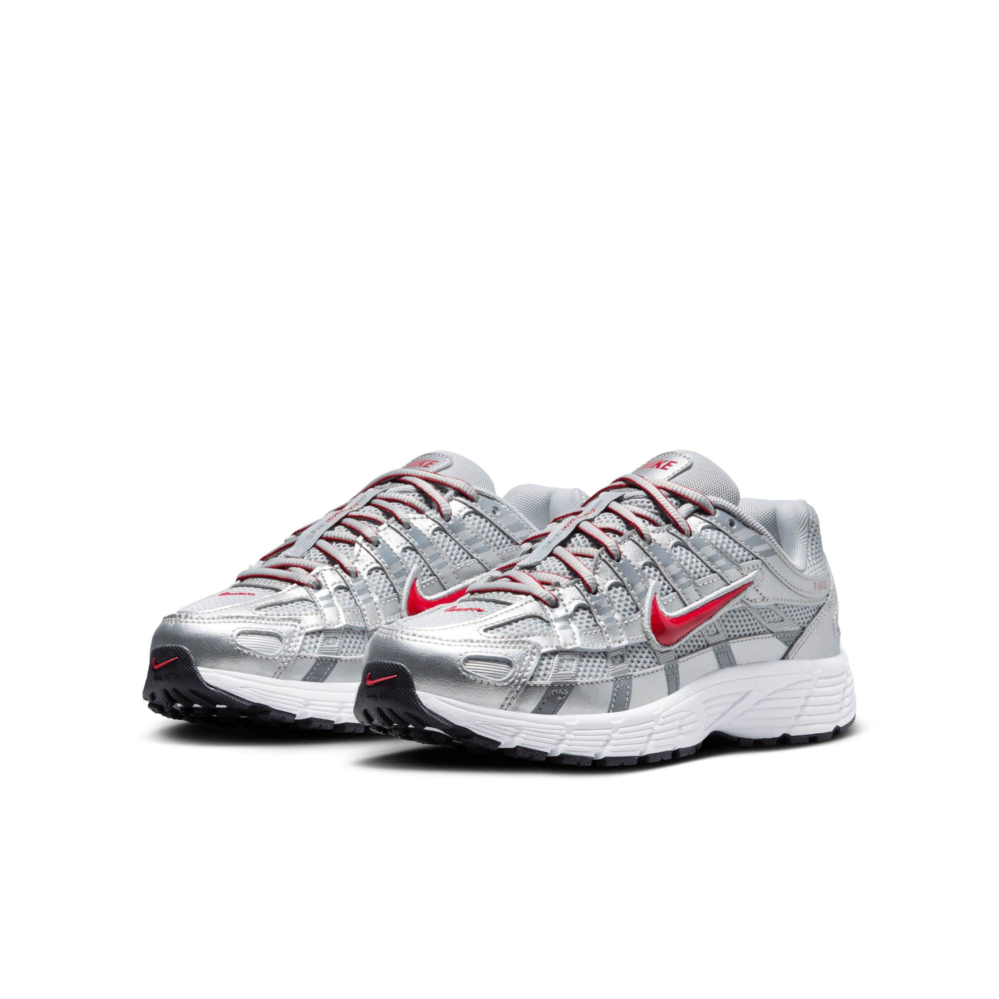 Big Kids' Nike P-6000 "Metallic Silver Gym Red"