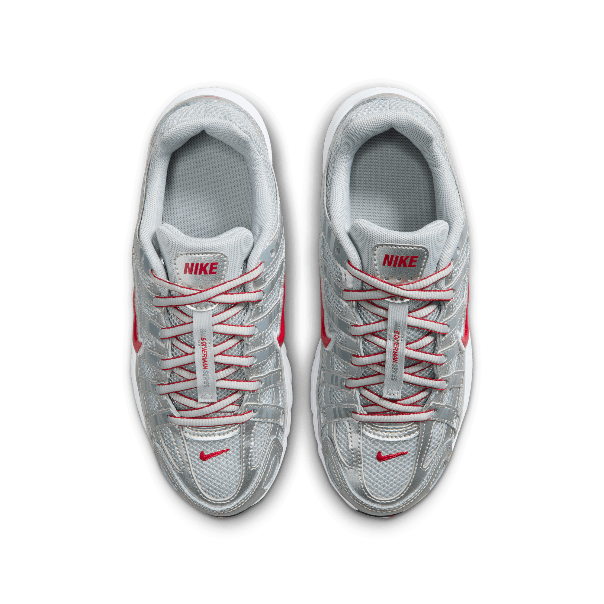 Big Kids' Nike P-6000 "Metallic Silver Gym Red"