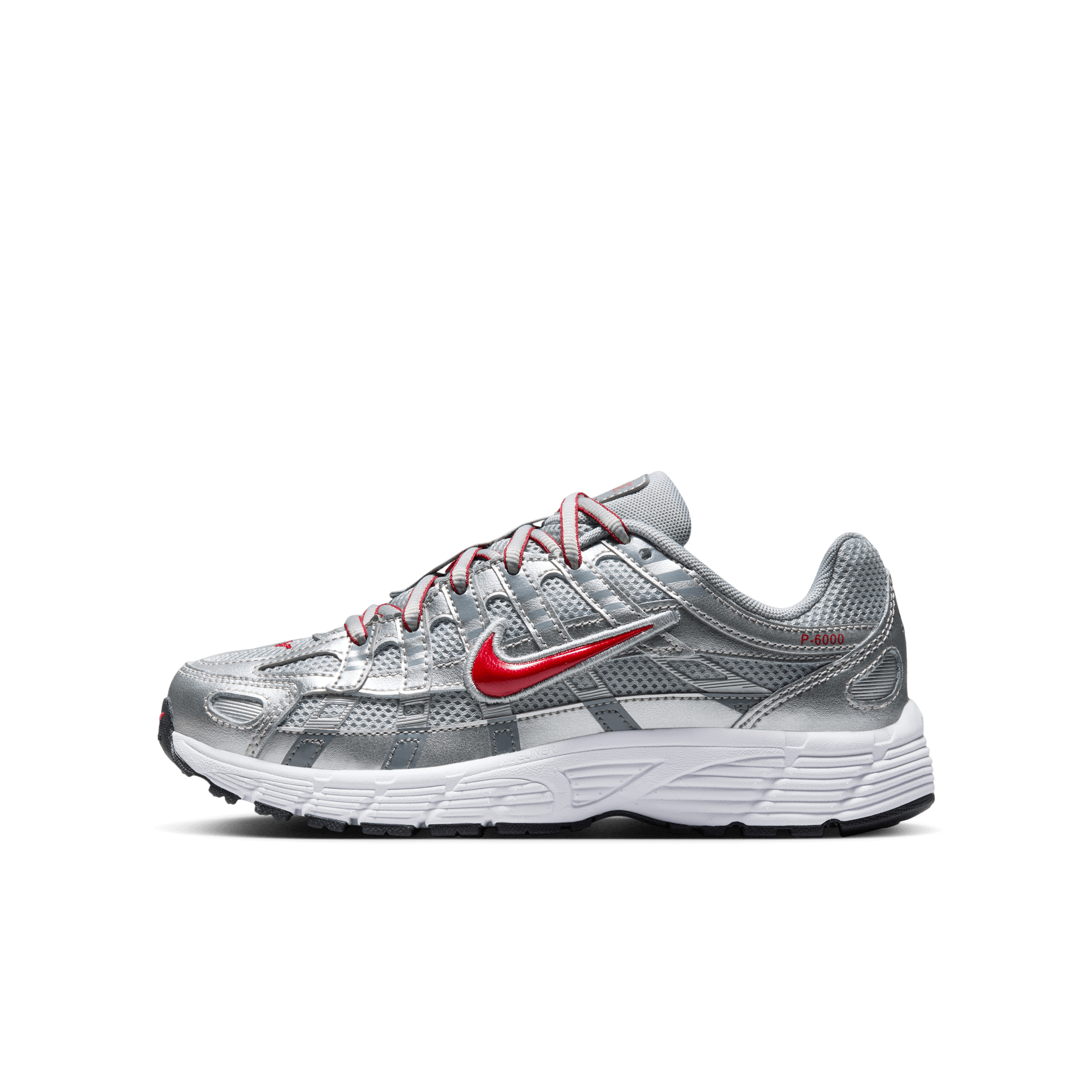 Big Kids' Nike P-6000 "Metallic Silver Gym Red"