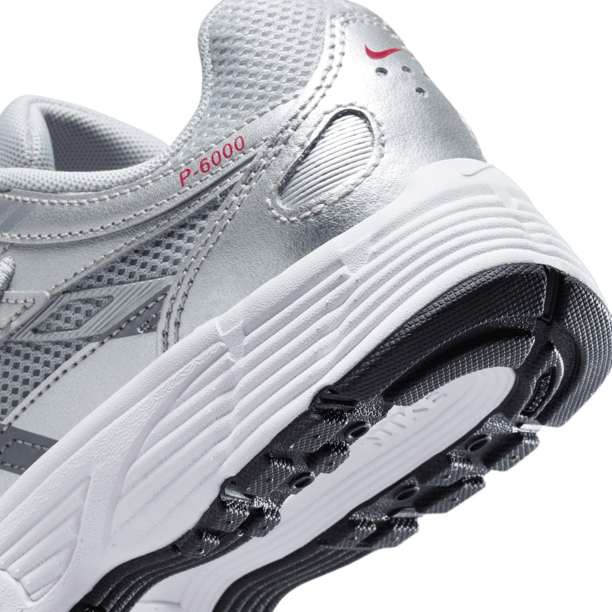 Big Kids' Nike P-6000 "Metallic Silver Gym Red"