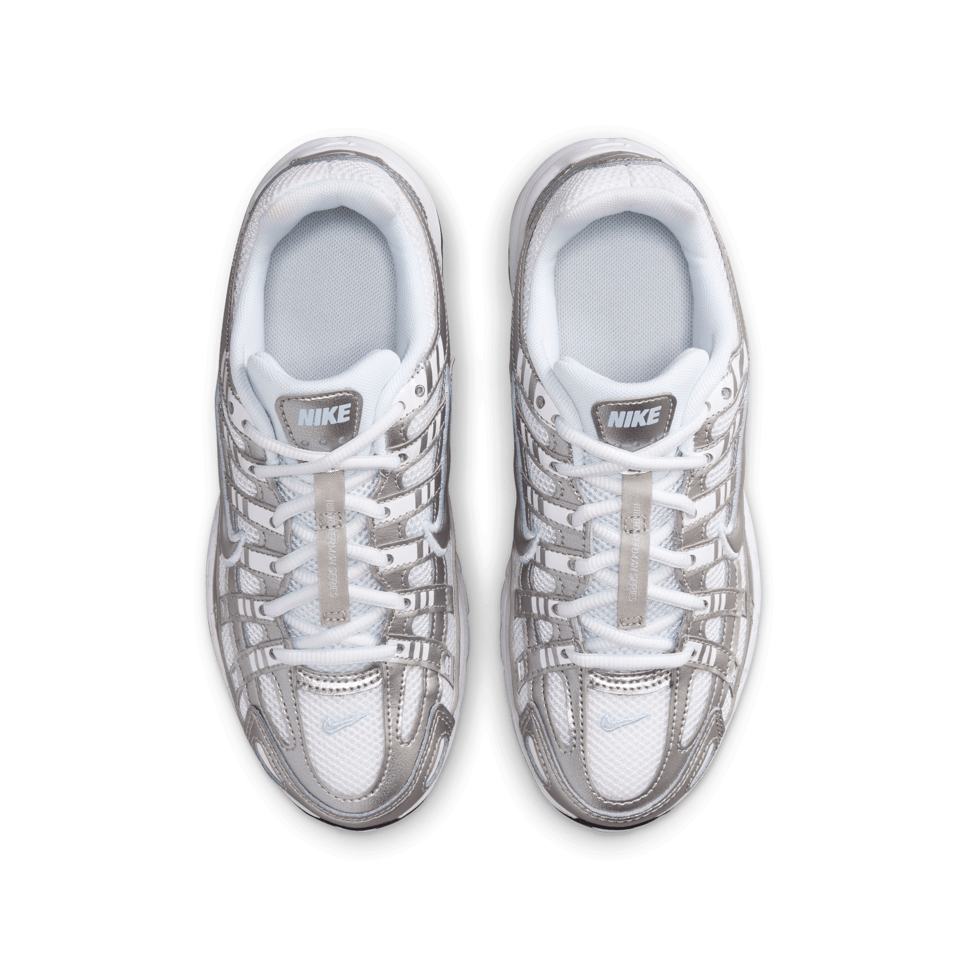 Big Kids' Nike P-6000 "White & Metallic Silver"