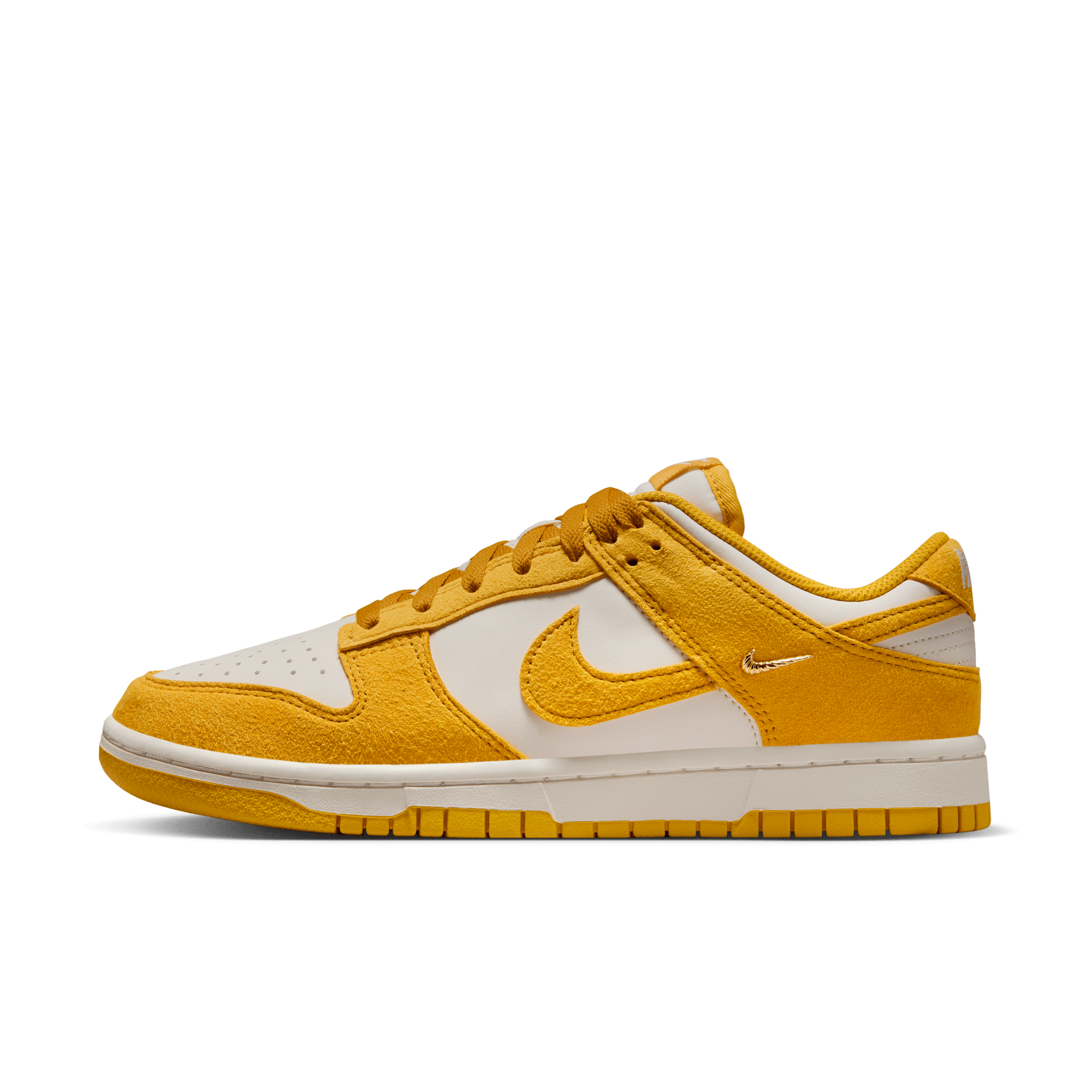 Women's Nike Dunk Low "Dark Sulfur Gold Mini Swoosh"