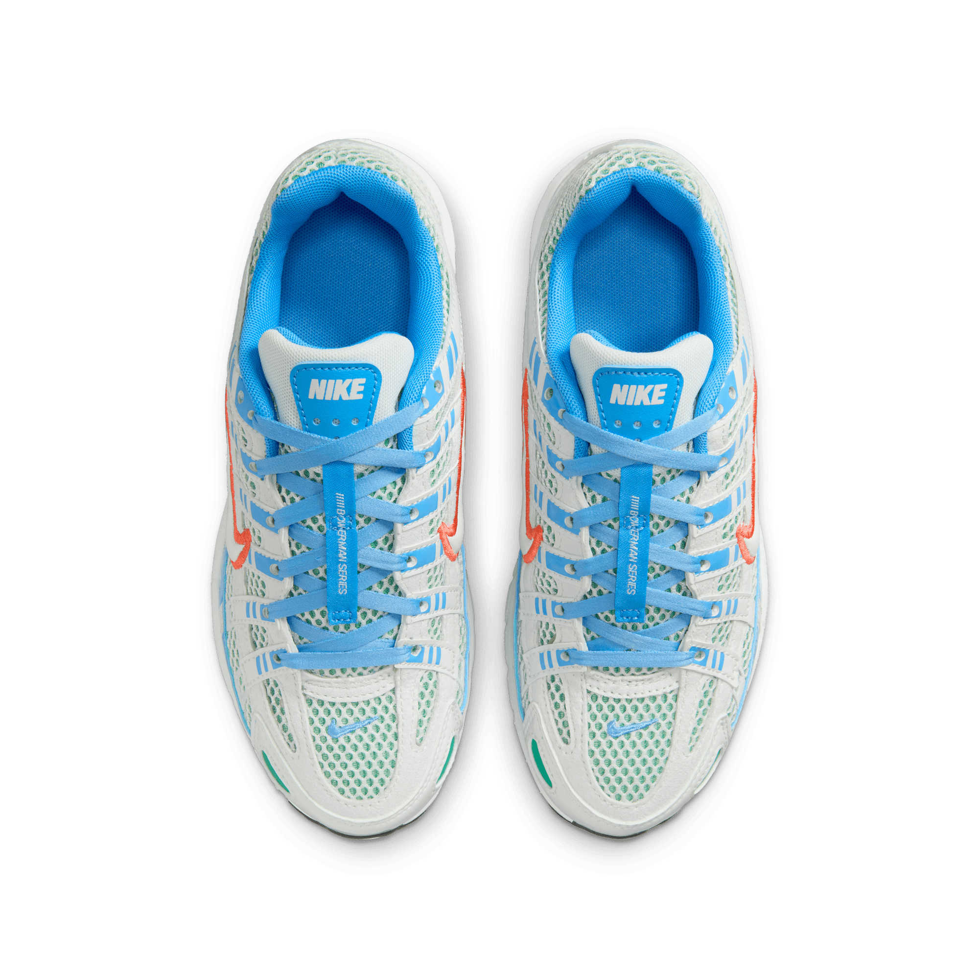 Big Kids' Nike P-6000 BG "White University Blue Stadium Green"