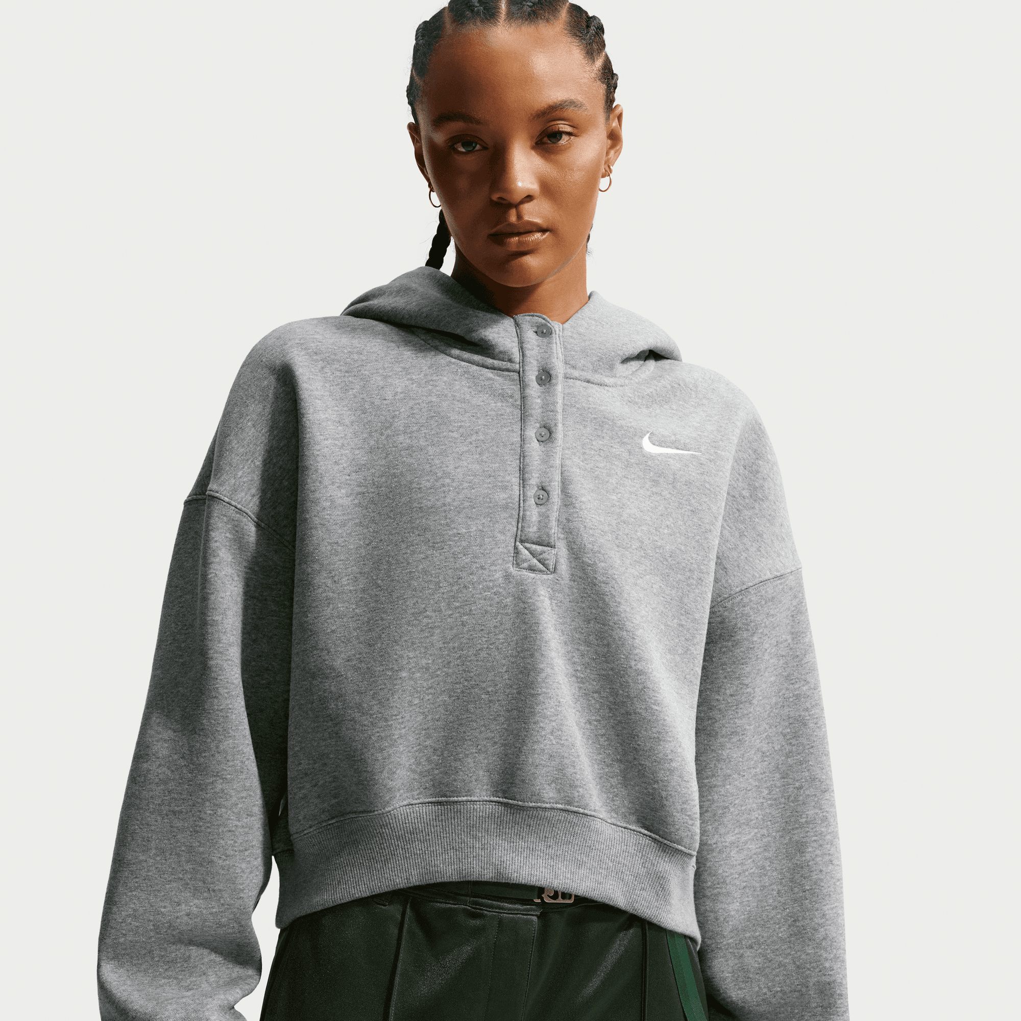 Women's Nike Sportswear Phoenix Fleece Oversized Cropped Henley Hoodie