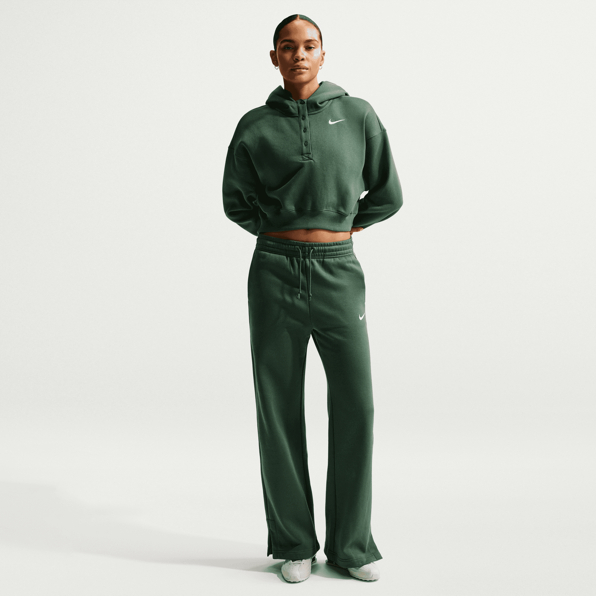 Women's Nike Sportswear Phoenix Fleece Oversized Cropped Henley Hoodie