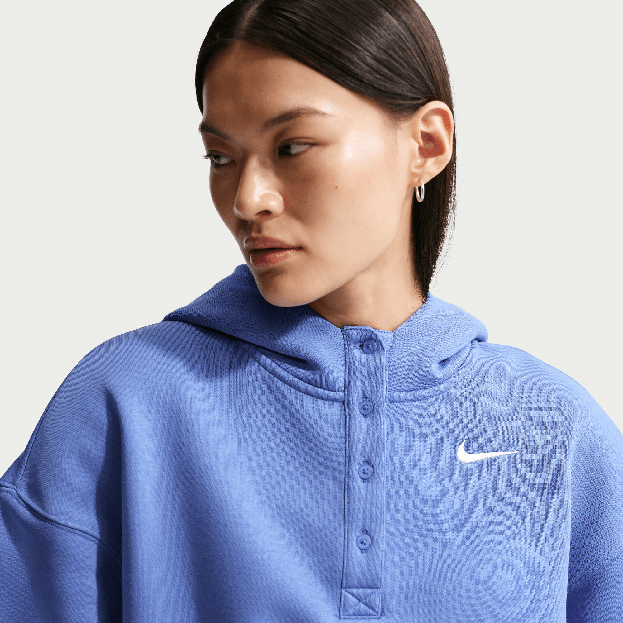 Women's Nike Sportswear Phoenix Fleece Oversized Cropped Henley Hoodie