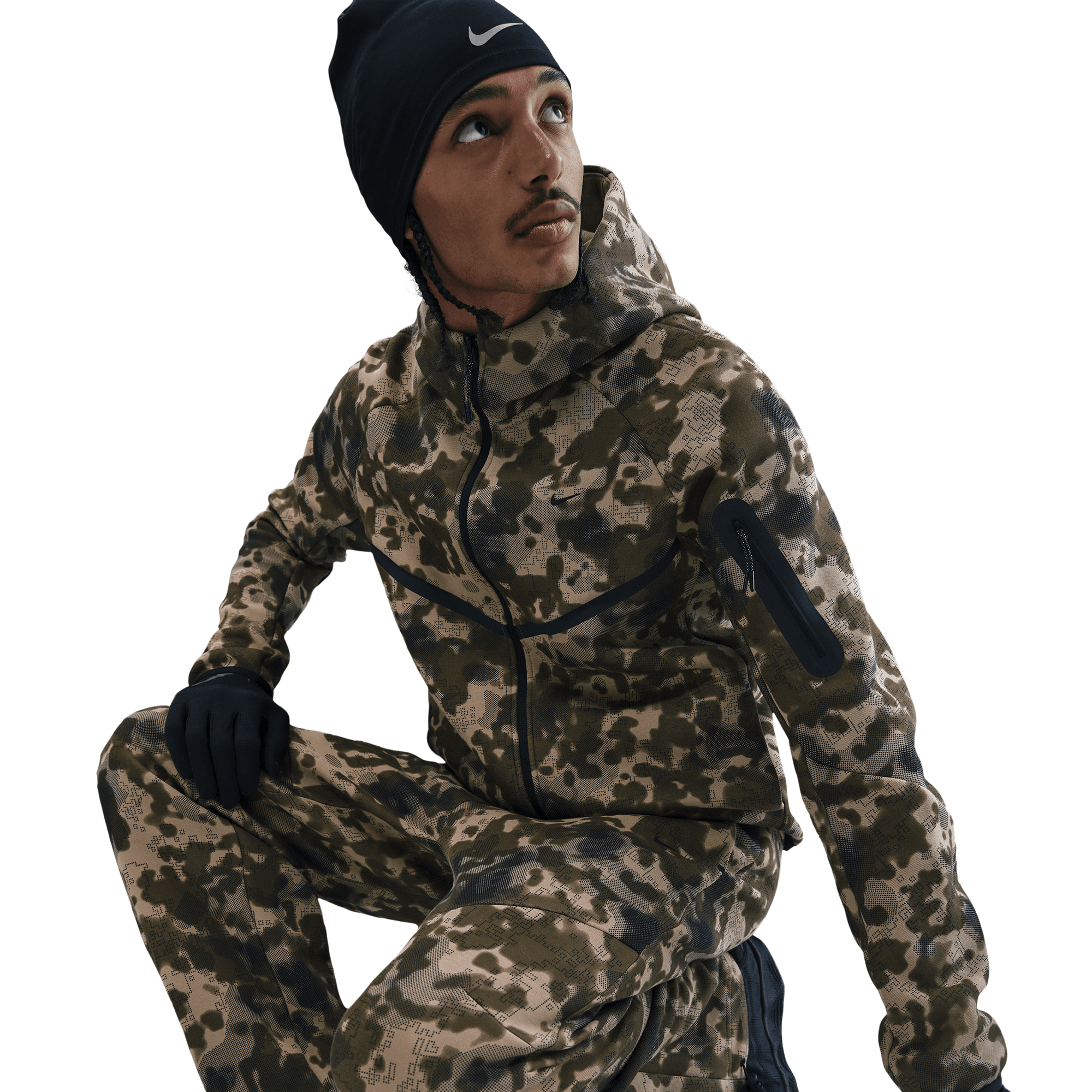 Men's Nike Tech Open-Hem Fleece Camo Pants