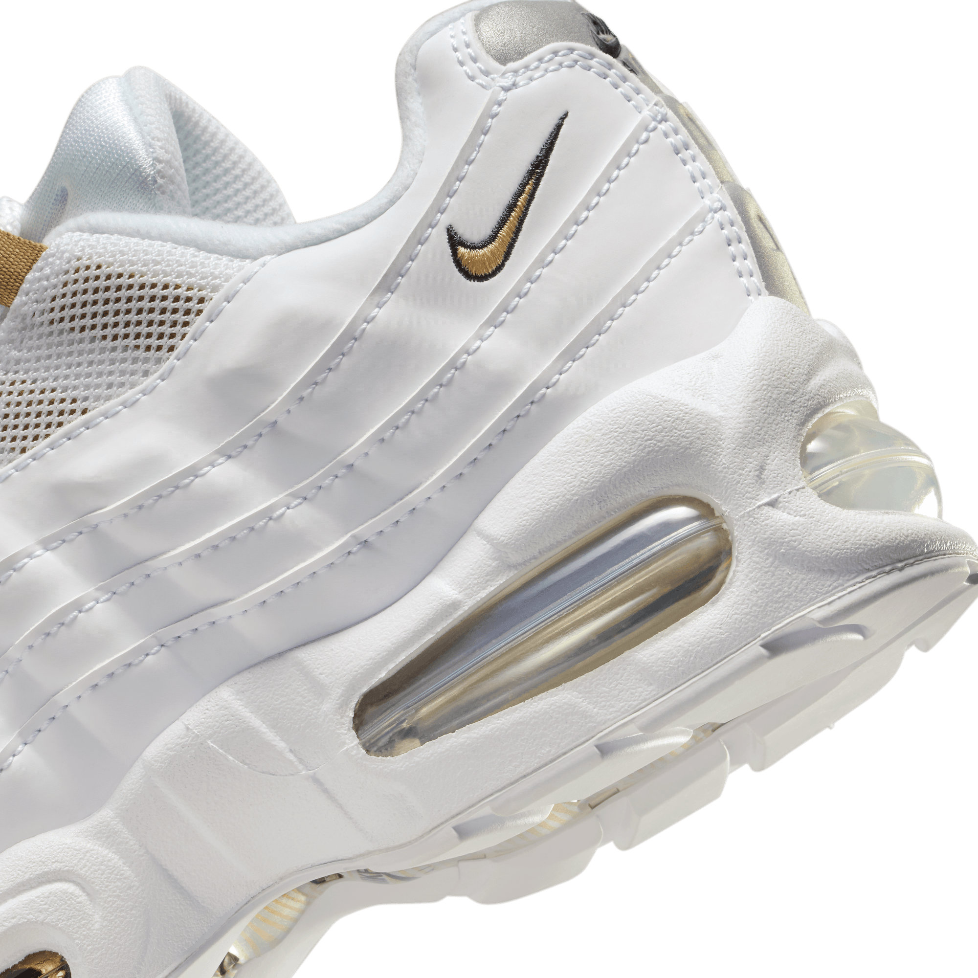Big Kids' Nike Air Max 95 "White Metallic Gold"