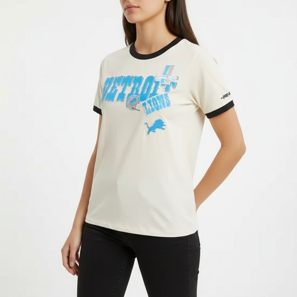 Women's Pro Standard NFL Detroit Lions Retro Cascade Ringer Tee