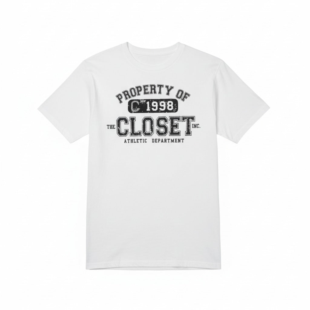 The Closet Inc Women T-Shirt White "Property Of"- Black