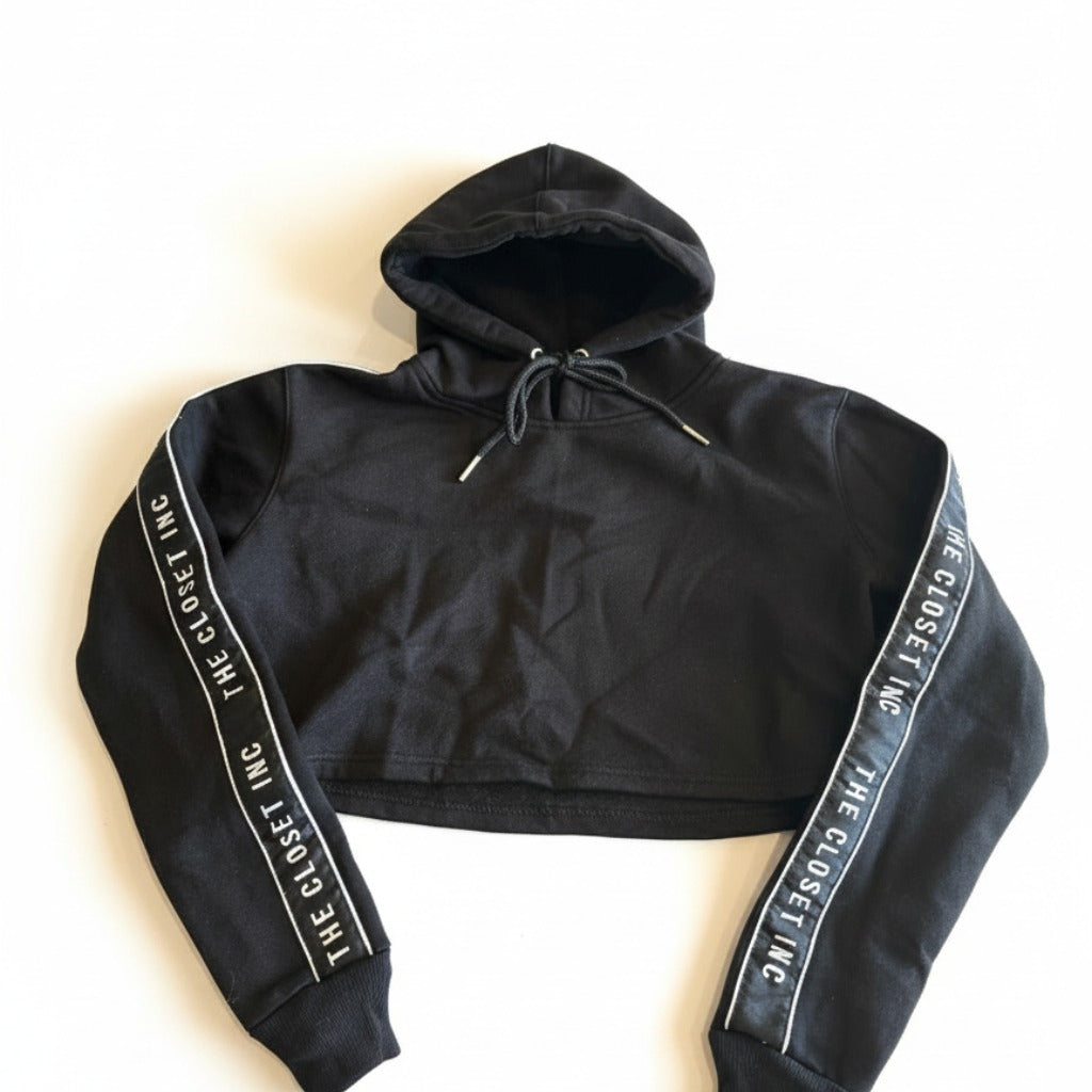 Women's The Closet Inc. Pull Over Tape Crop Top - Black