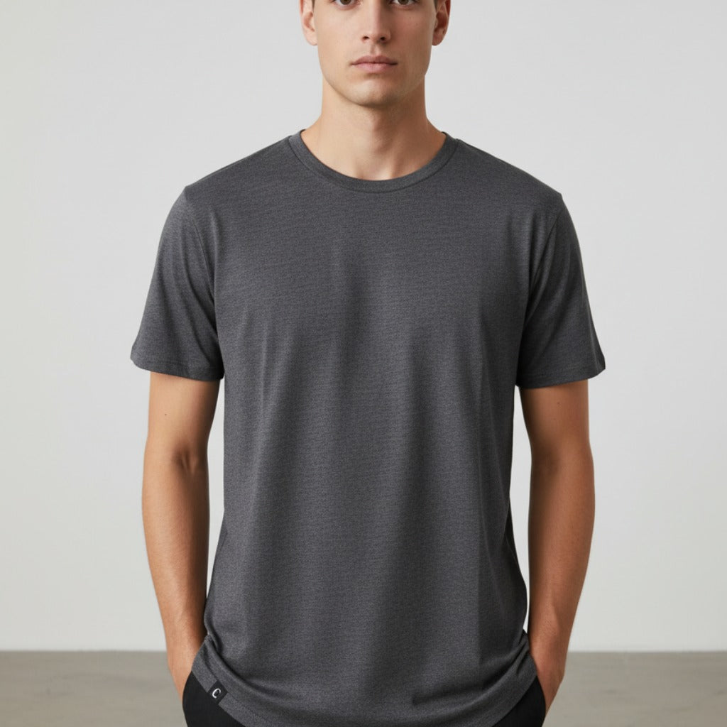 Men's The Closet Inc. Curved Hem T-Shirt "Plain Charcoal"