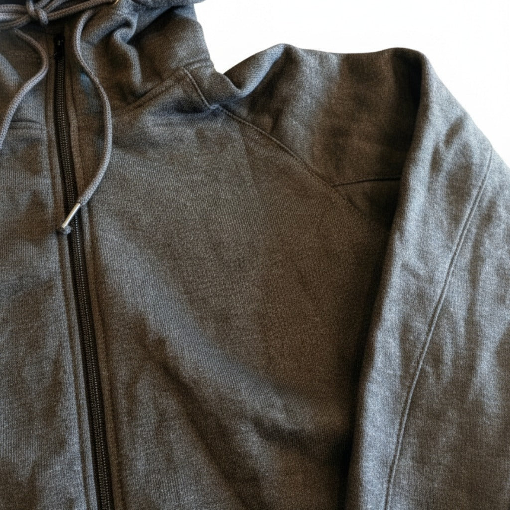 The Closet Inc Men's Fleece Zipper Plain Charcoal
