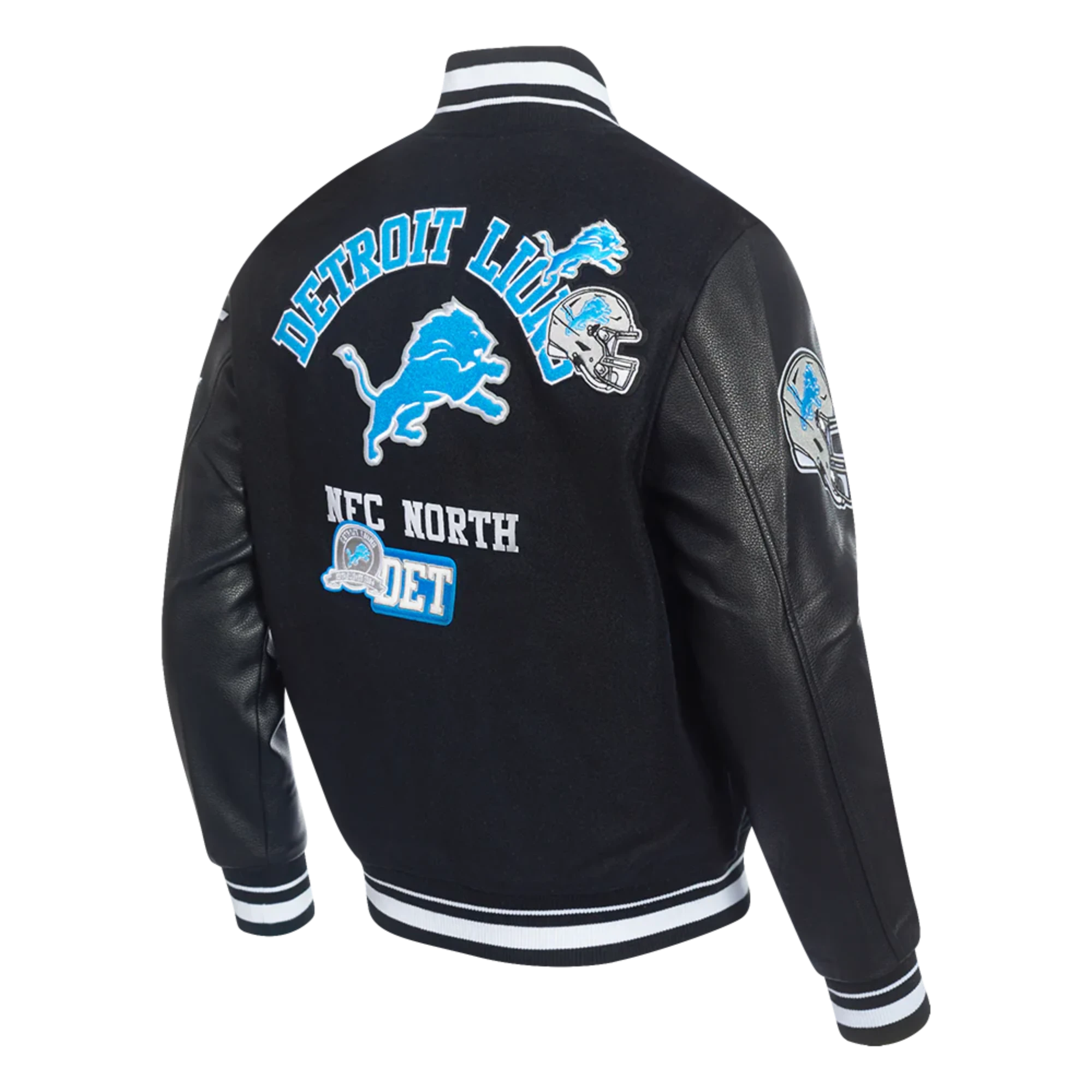 Men's Pro Standard Detroit Lions Area Code Rib Wool Varsity Jacket