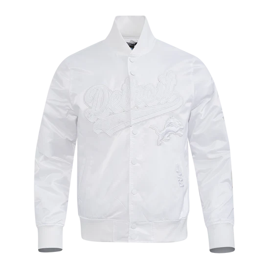 Men’s Pro Standard NFL Detroit Lions White Out Satin Jacket