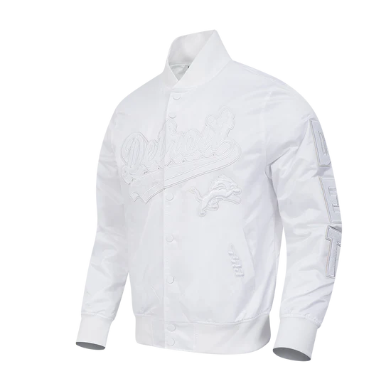 Men’s Pro Standard NFL Detroit Lions White Out Satin Jacket