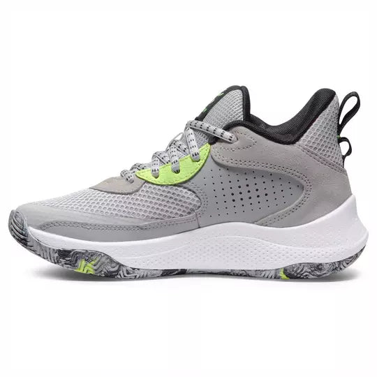 Big Kids' Under Amour Curry 3Z 24 Suede Basketball Shoes "Halo Grey"