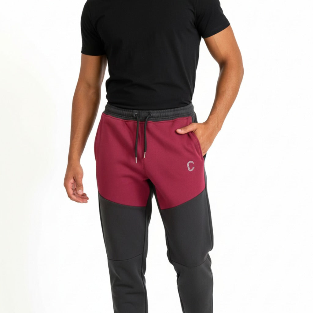 Men's The Closet Inc. Tech Fleece Zip Pants - Black/Maroon