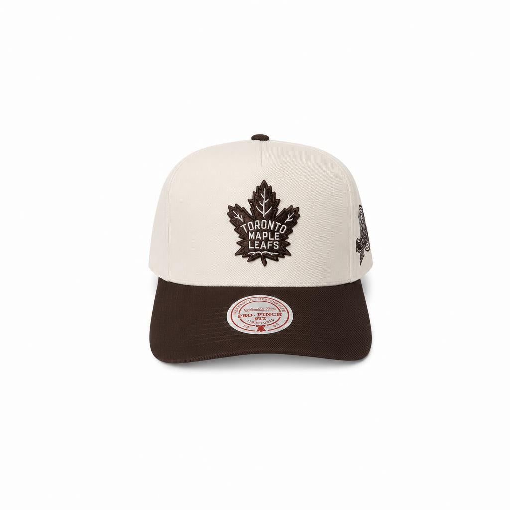 Mitchell And Ness NHL Maple Leafs Cream And Brown Snapback