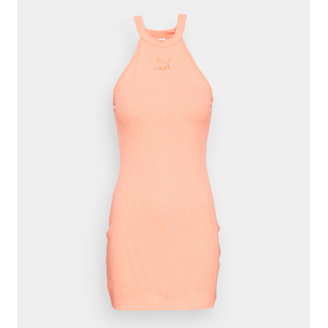 Women's Puma Classics Ribbed Sleeveless Dress "Peach Pink"
