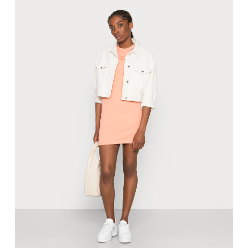 Women's Puma Classics Ribbed Sleeveless Dress "Peach Pink"