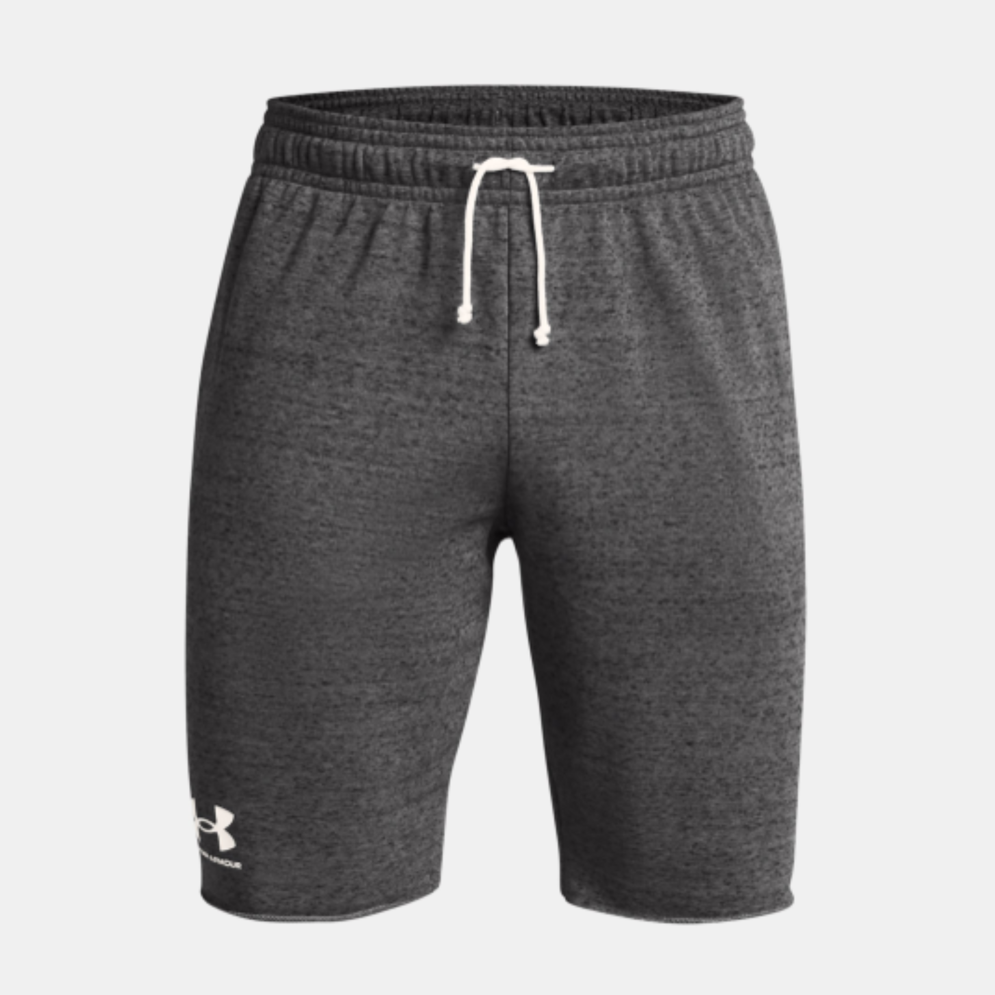 Men's Under Armour Rival Terry Shorts (Castlerock Light Heather/Onyx White)