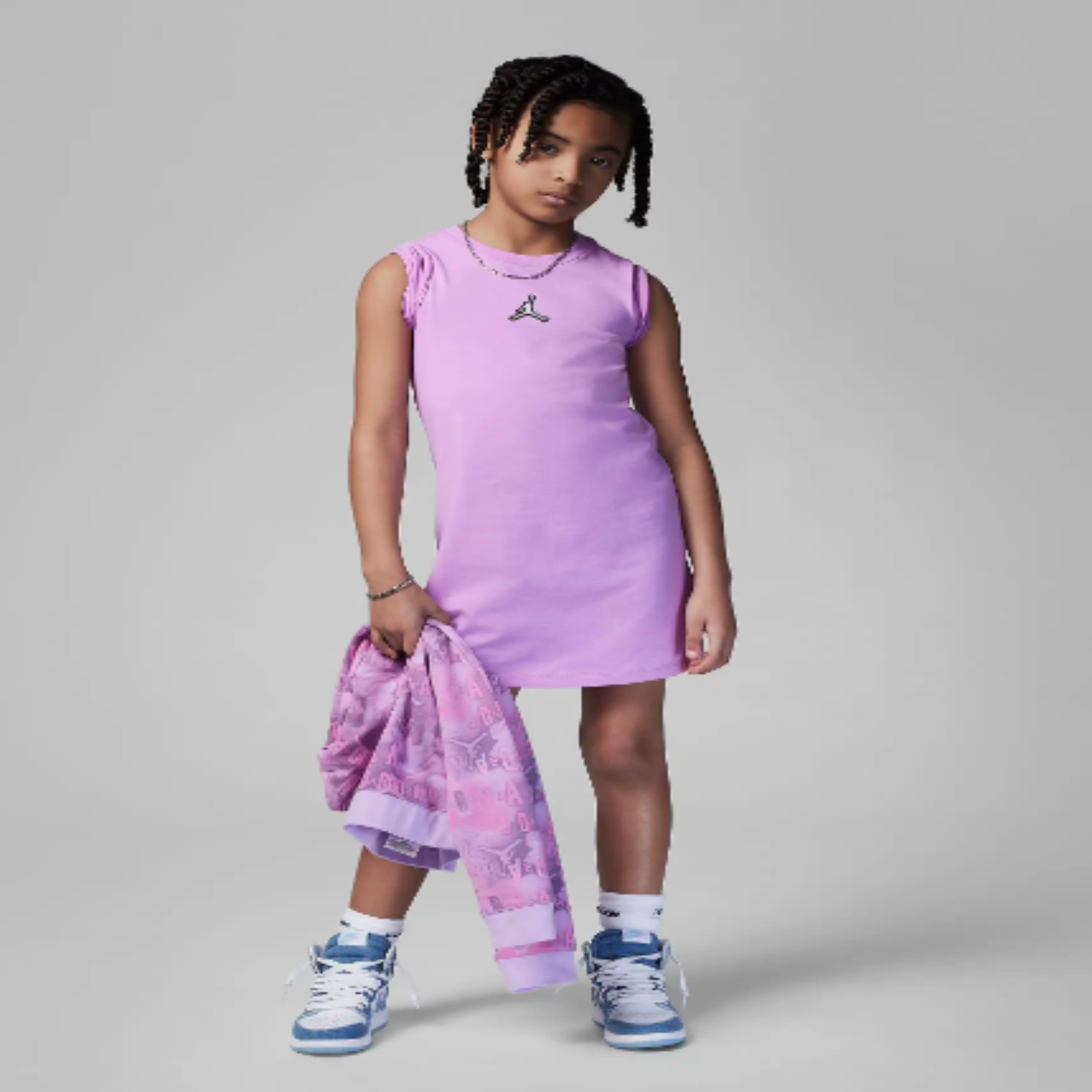 Little Kids' Jordan Essentials Girls T-Shirt Dress "Rush Fuchsia Pink"