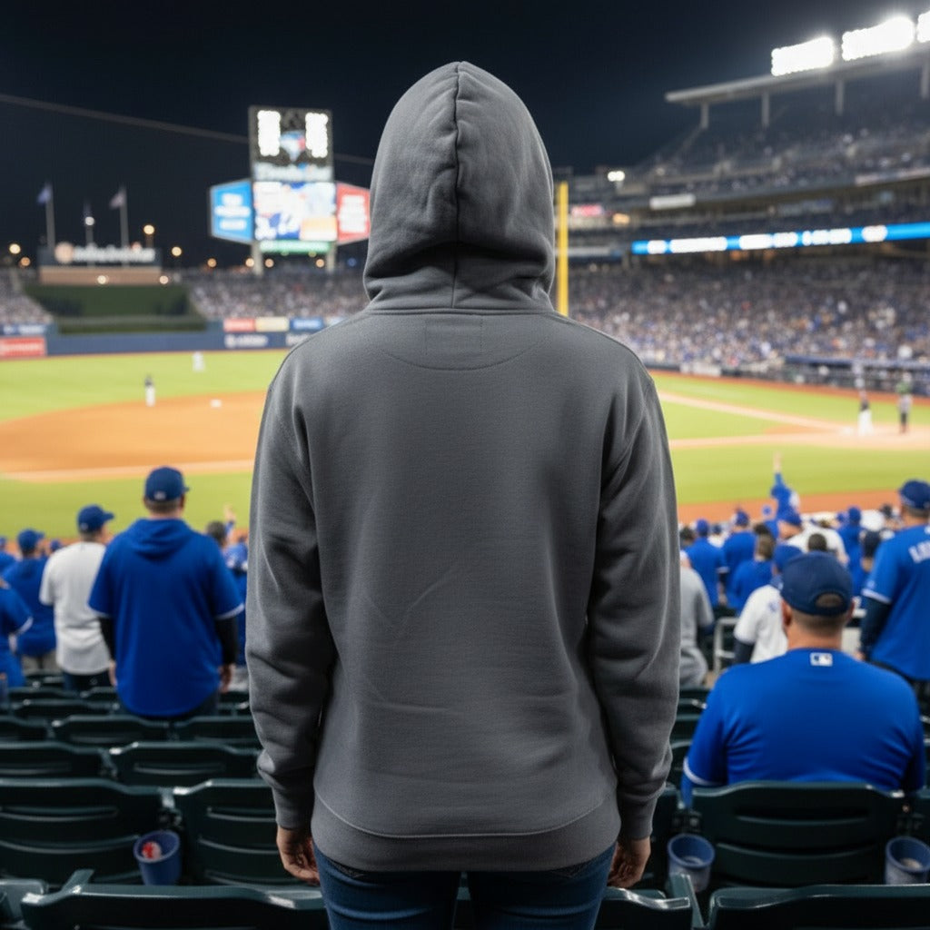 Men's Mitchell And Ness MLB Toronto Blue Jays Half and Half Hoodie