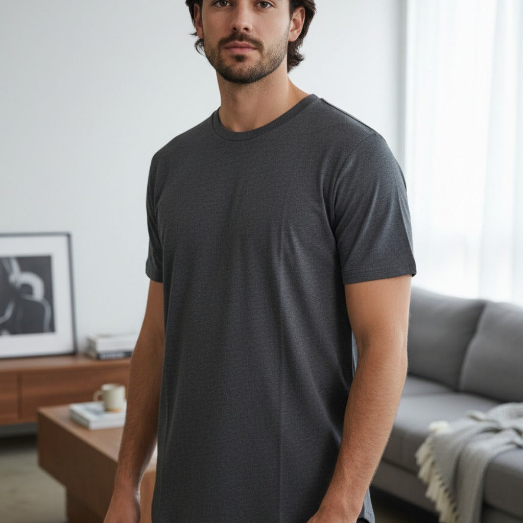 Men's The Closet Inc. Curved Hem T-Shirt "Plain Charcoal"