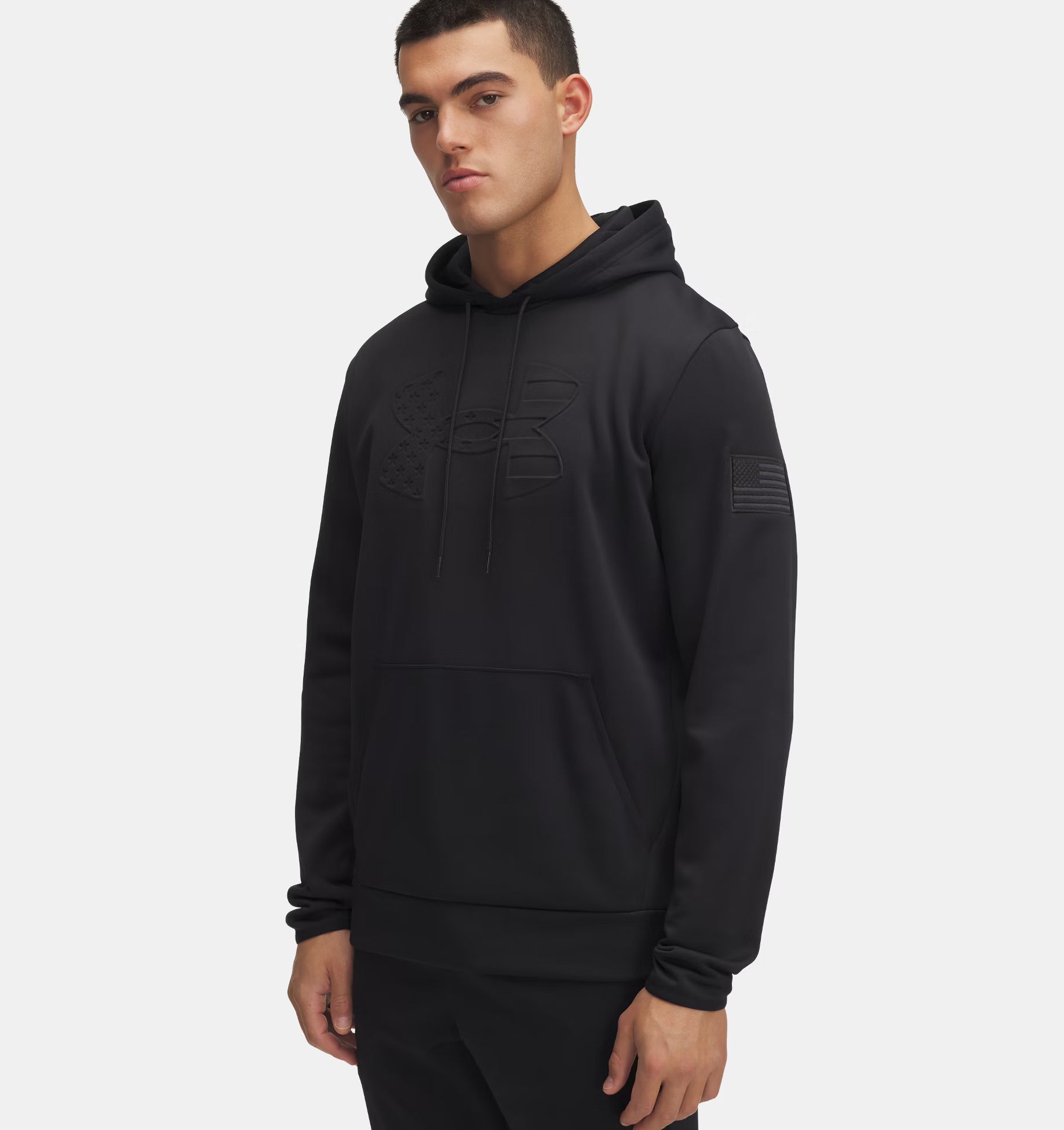 Men's Under Amour Freedom Fleece Emboss Hoodie "Black Anthracite"