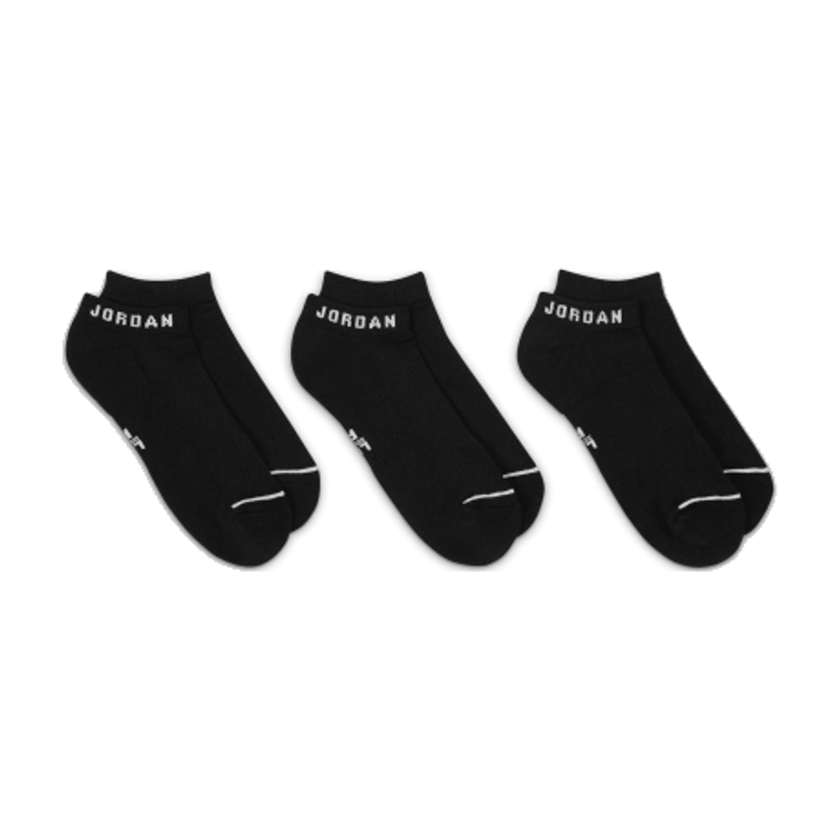 Jordan Everyday No-Show Socks "Black White" (3 Pairs) (Unisex)