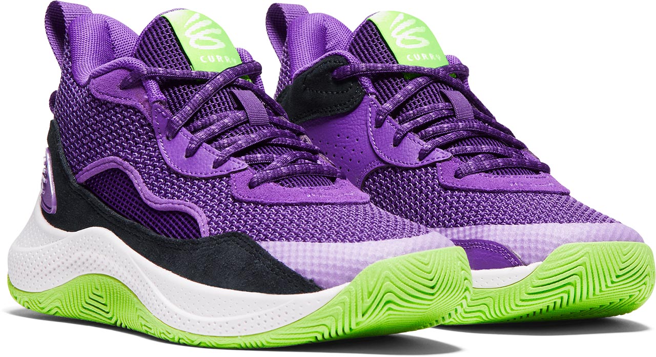 Big Kids' Under Amour Curry 3Z 24 Suede Basketball Shoes "Lavish Purple"
