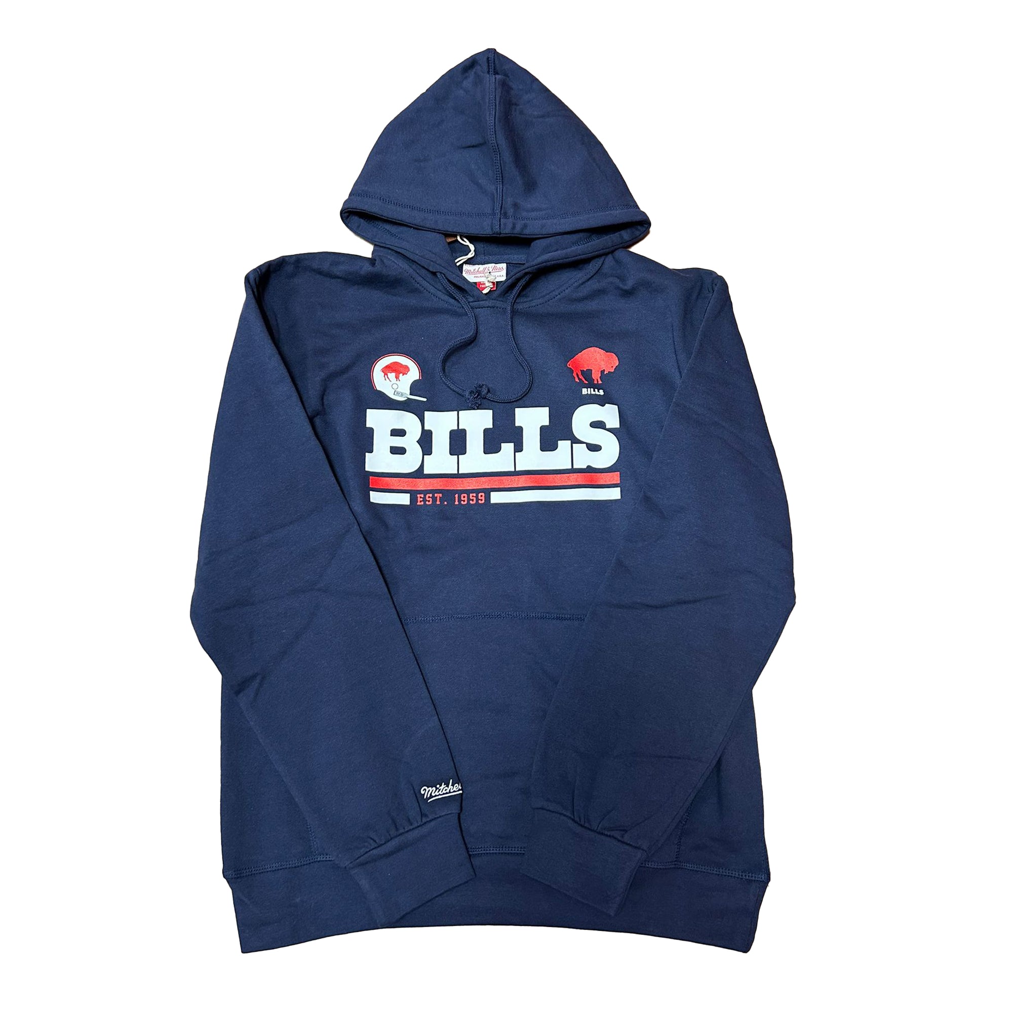 Men' Mitchell And Ness Bill Underlined Hoodie "Navy"