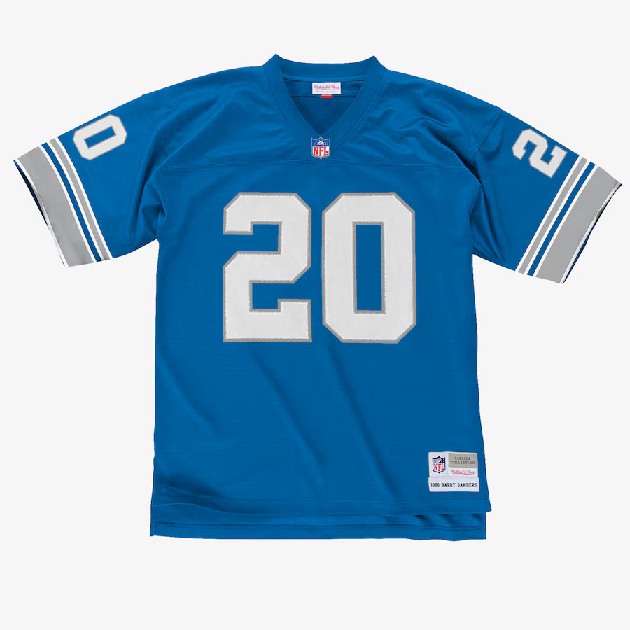 Men's Mitchell And Ness Barry Sanders Blue Detroit Lions 1996 Legacy Jersey