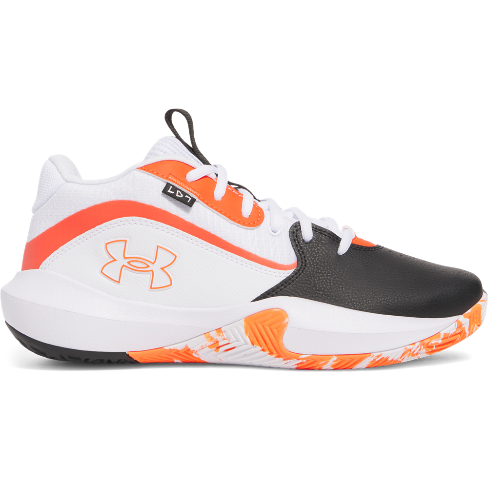 Men's/Women's Under Armour Lockdown 7 Basketball Shoes "White Black Ares Red"