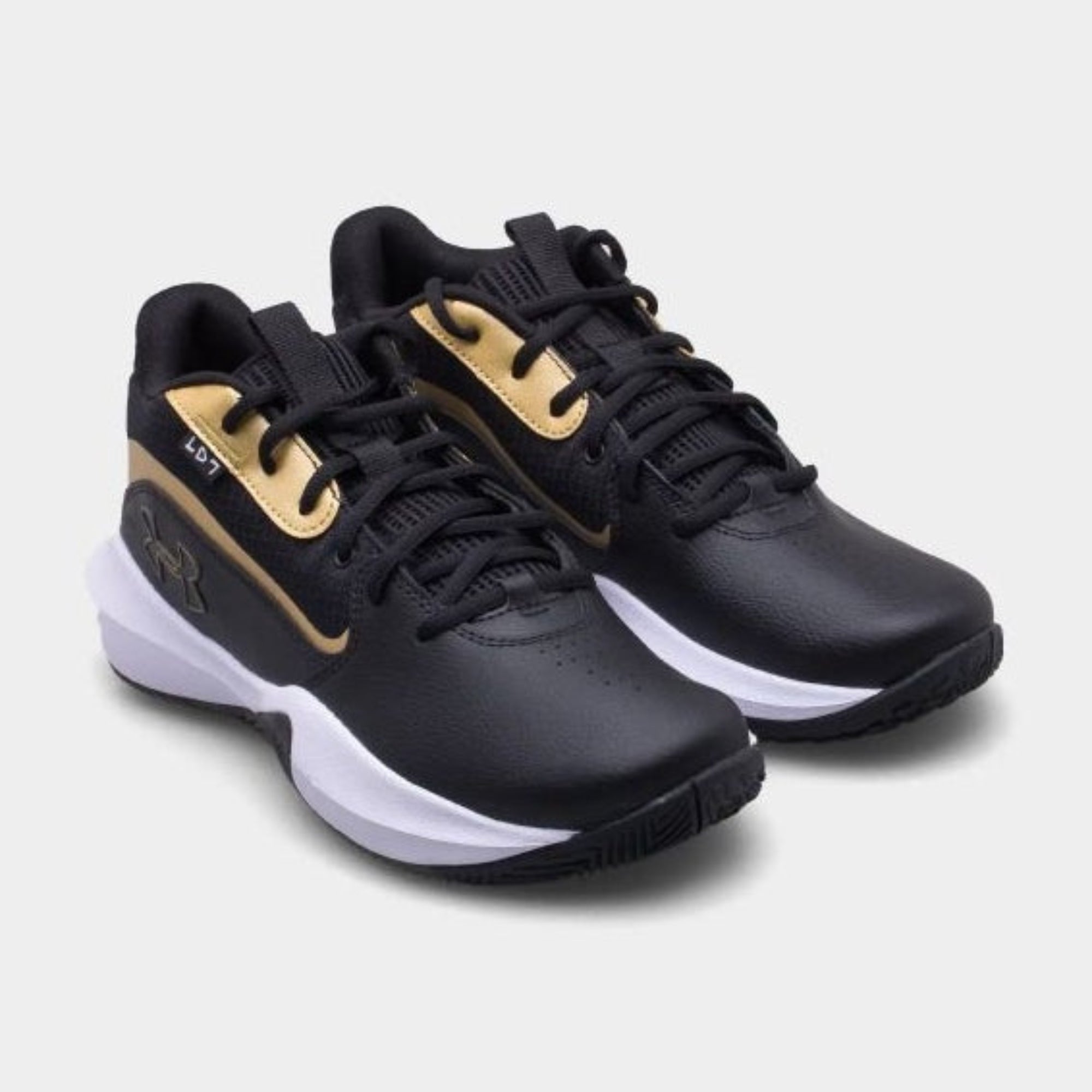 Men's/Women's Under Armour Lockdown 7 Basketball Shoes "Black Metallic Gold"