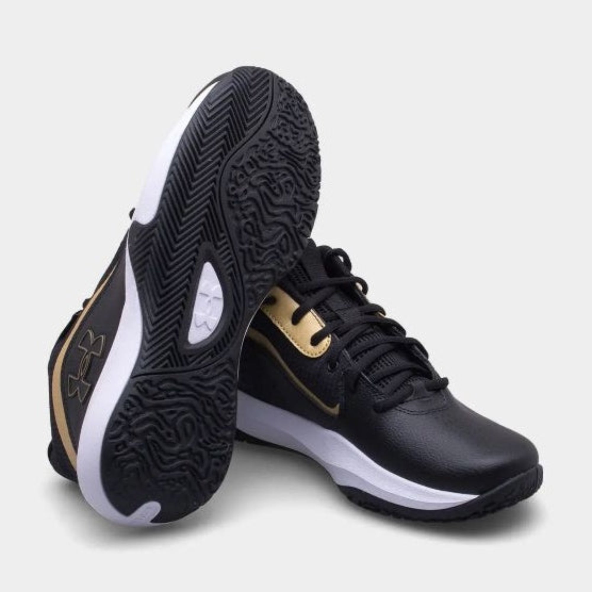 Men's/Women's Under Armour Lockdown 7 Basketball Shoes "Black Metallic Gold"