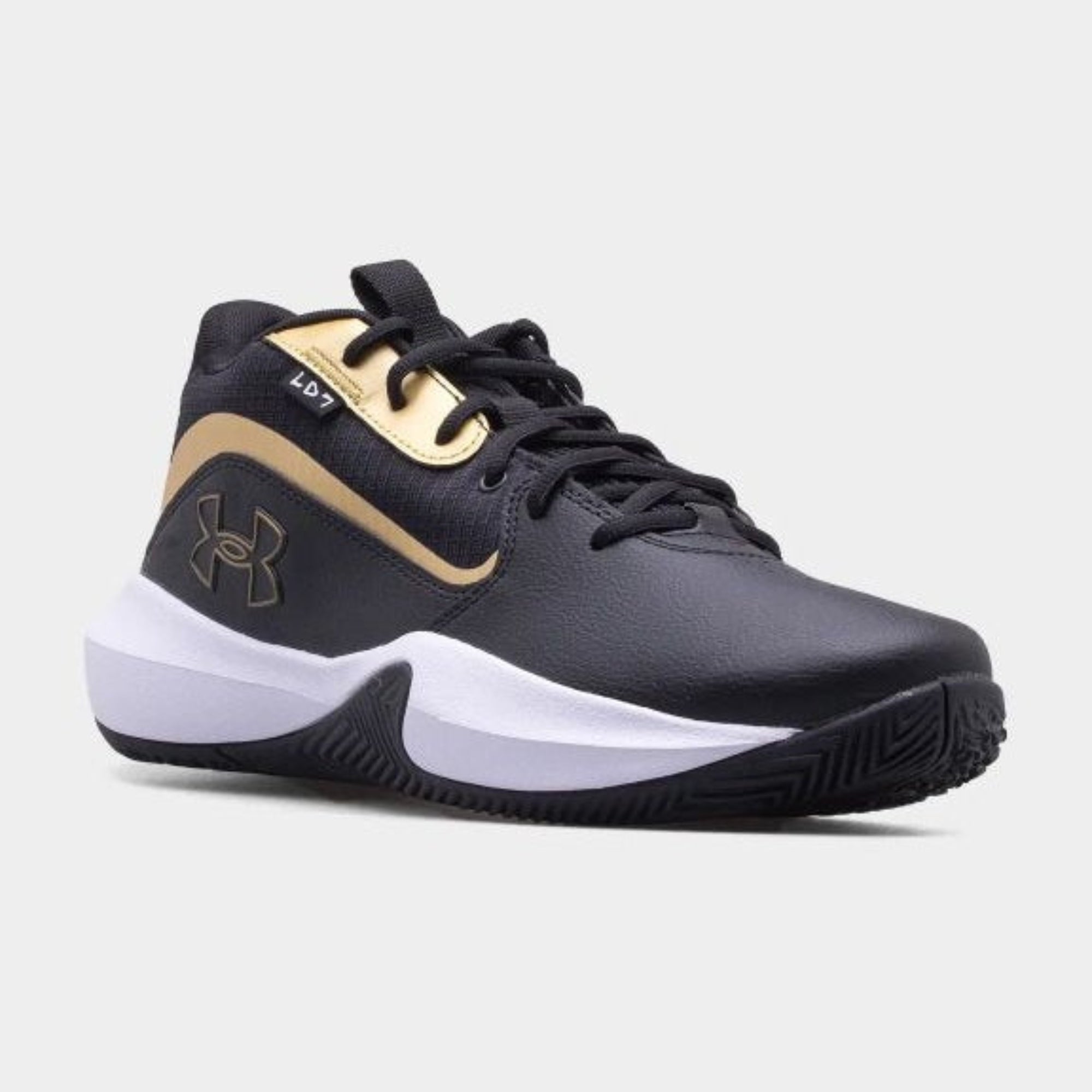Men's/Women's Under Armour Lockdown 7 Basketball Shoes "Black Metallic Gold"