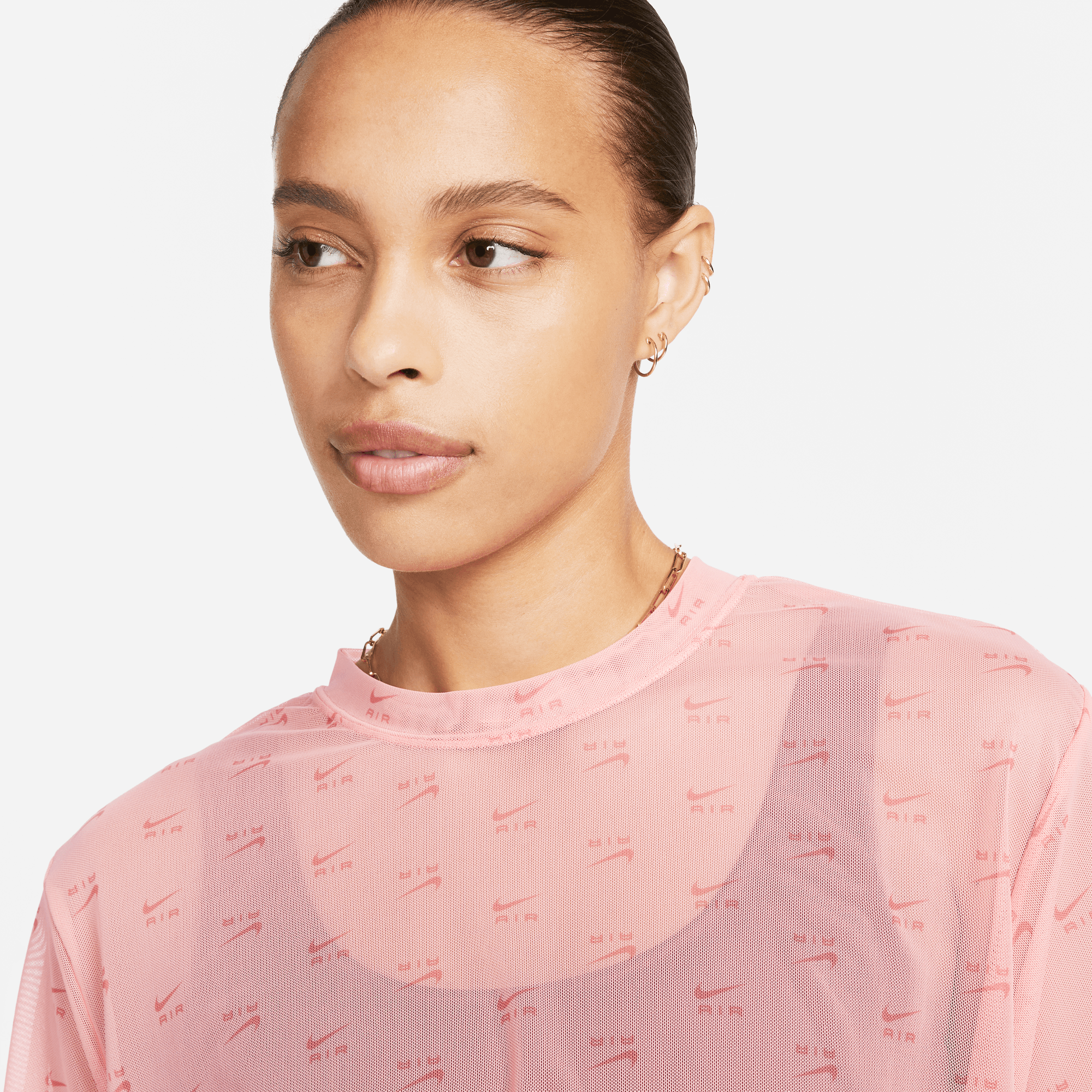 Women's Nike Air Printed Mesh Short-Sleeve Crop Top