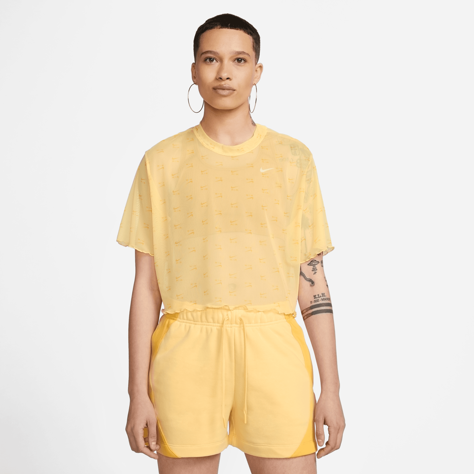 Women's Nike Air Printed Mesh Short-Sleeve Crop Top