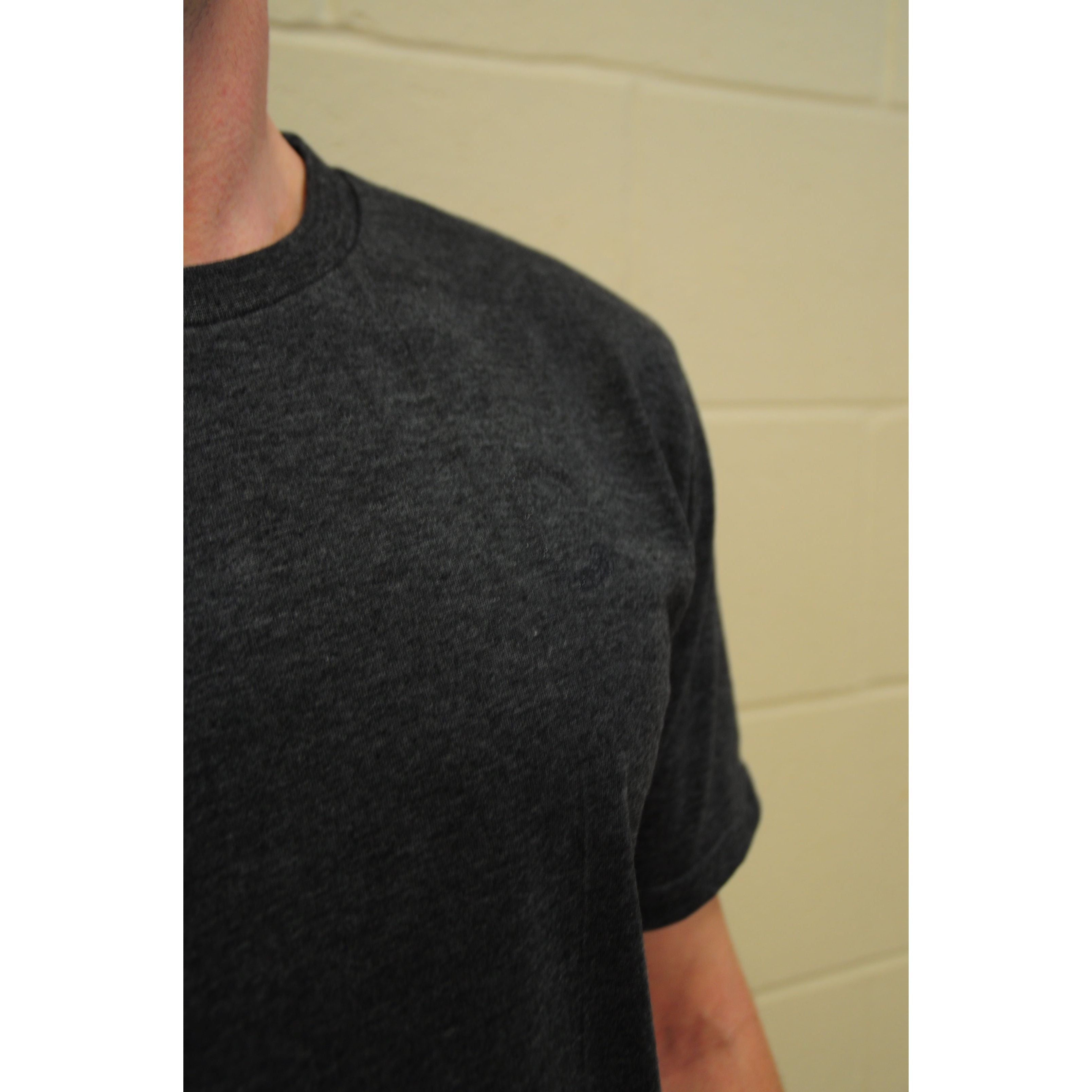 The Closet Inc Men Curved Hem T-Shirts “ Charcoal With Clear C