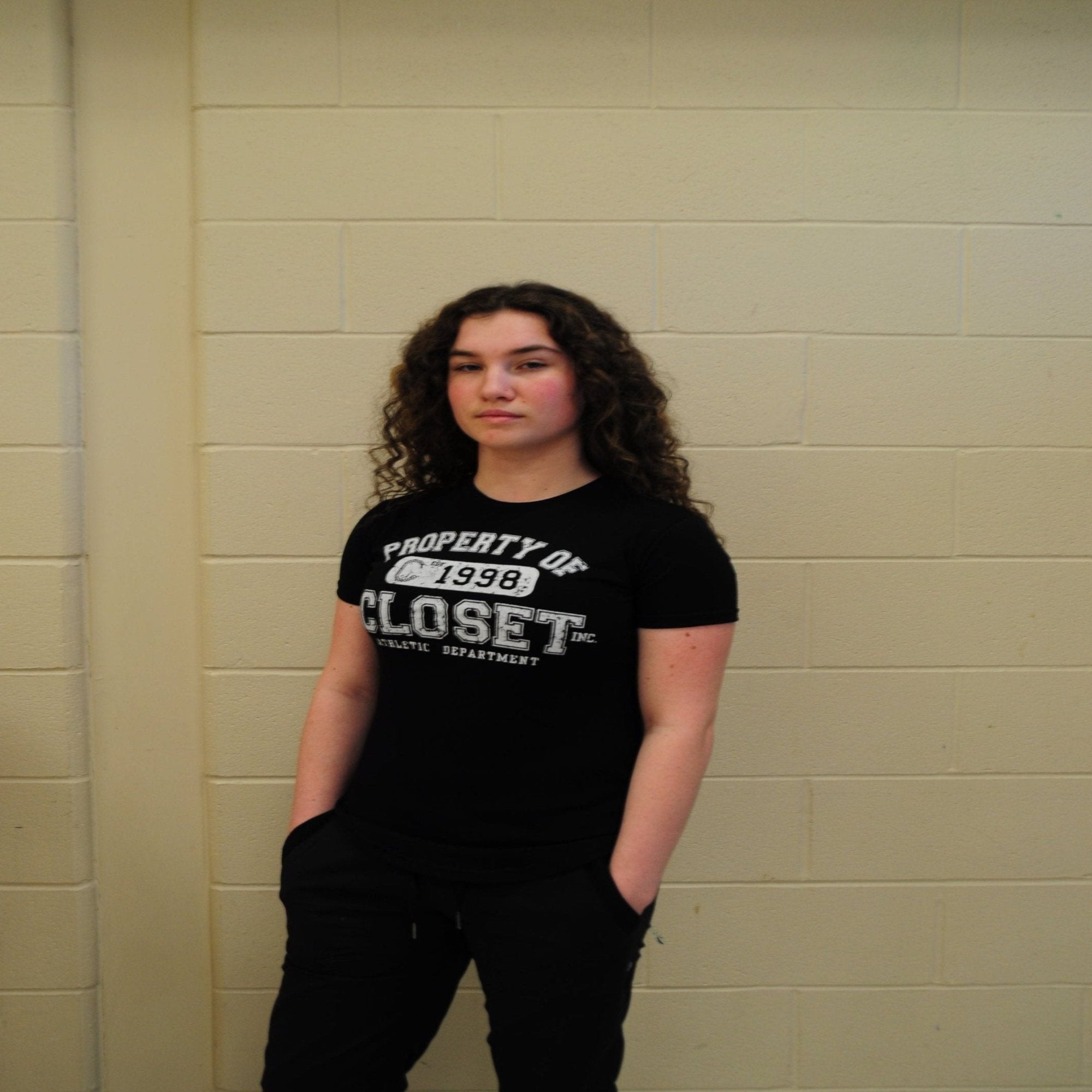 The Closet Inc Women T-Shirt Black "Property Of"- White