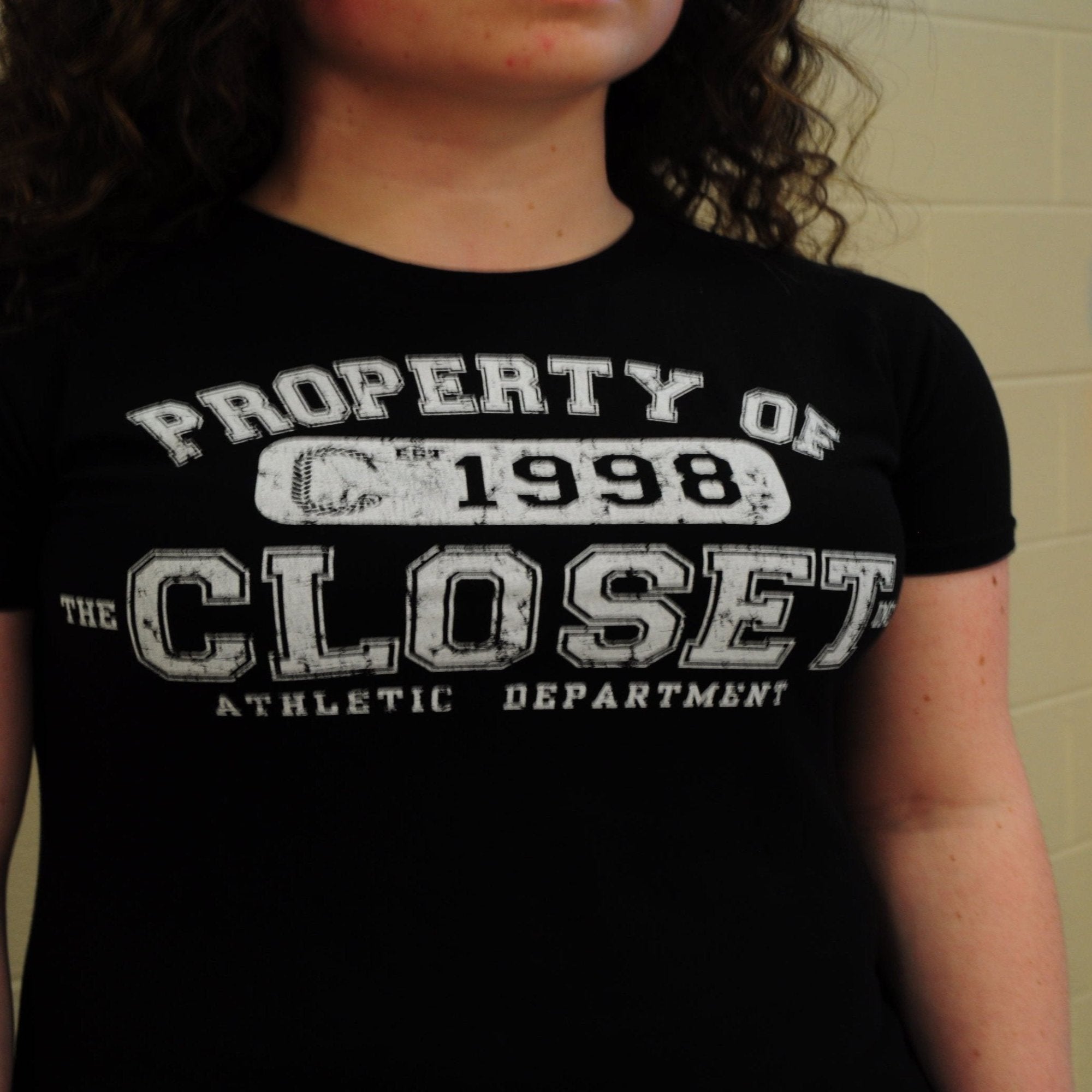 The Closet Inc Women T-Shirt Black "Property Of"- White