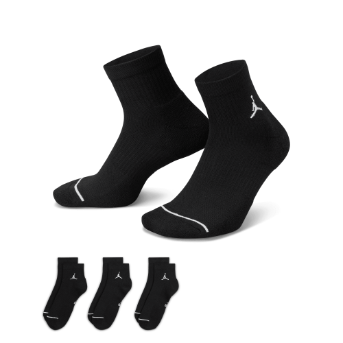 Jordan Everyday Ankle Socks 3 Pairs "Black White" (Unisex)